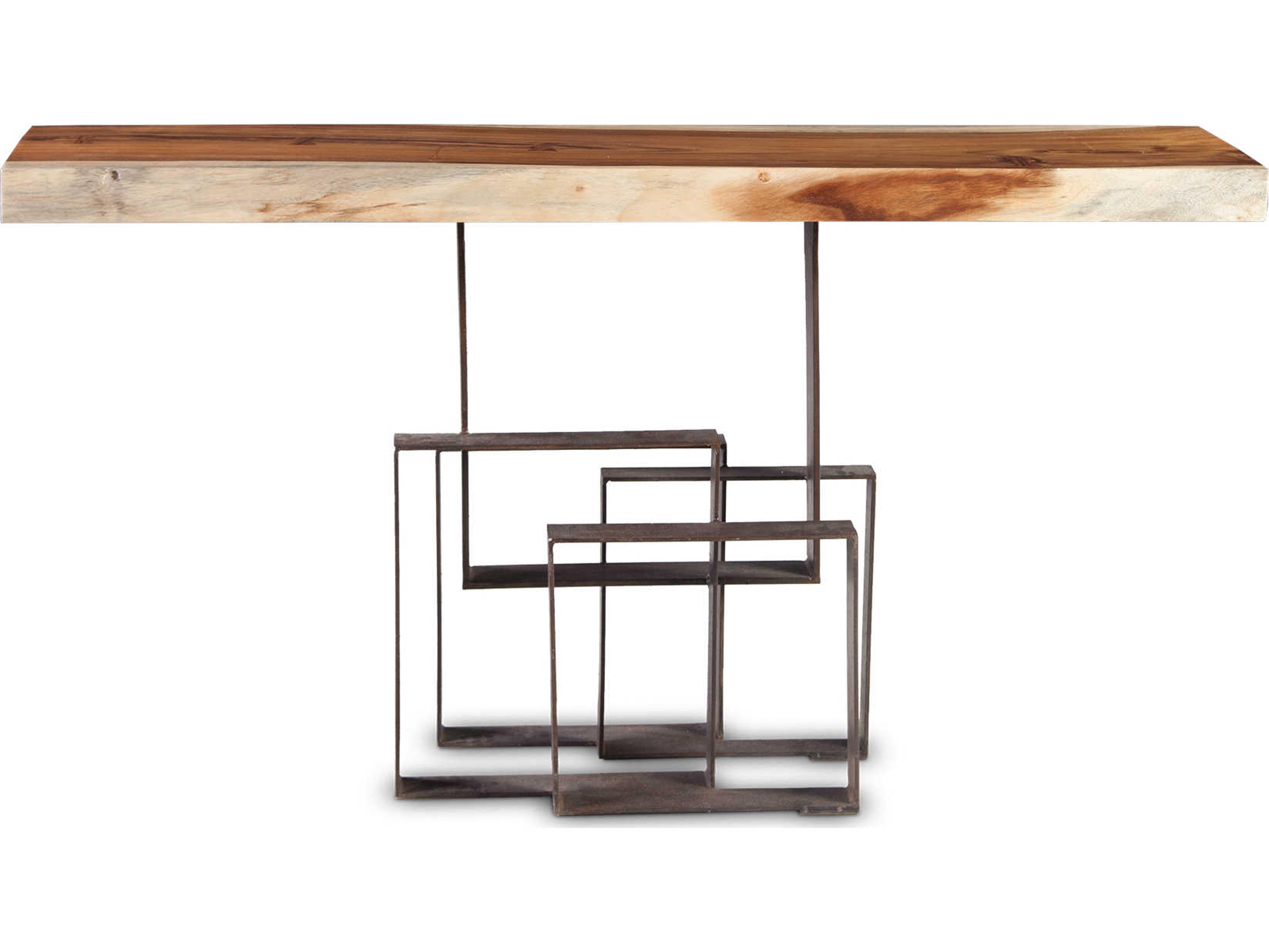 Phillips Collection Score Rectangular Wood Brown Black Console Table