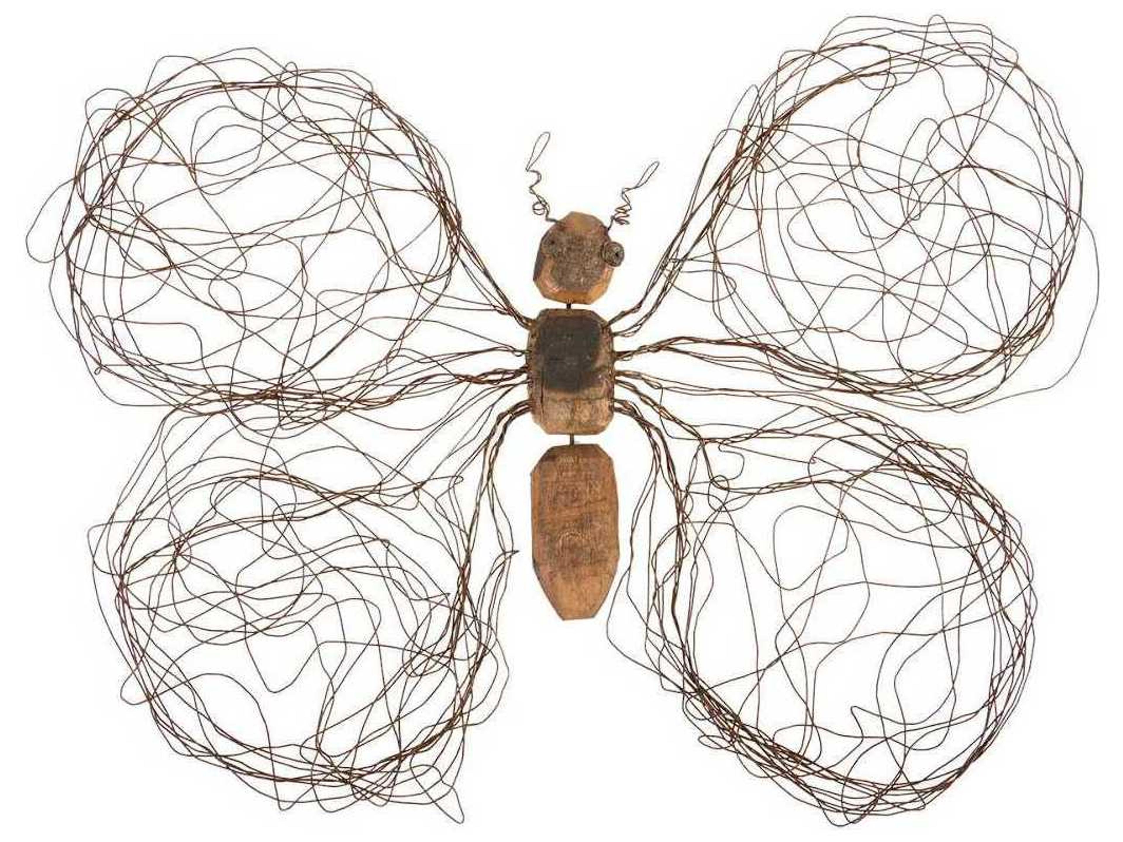 Phillips Collection Wire Wing Butterfly Large Metal Wall Art Wood