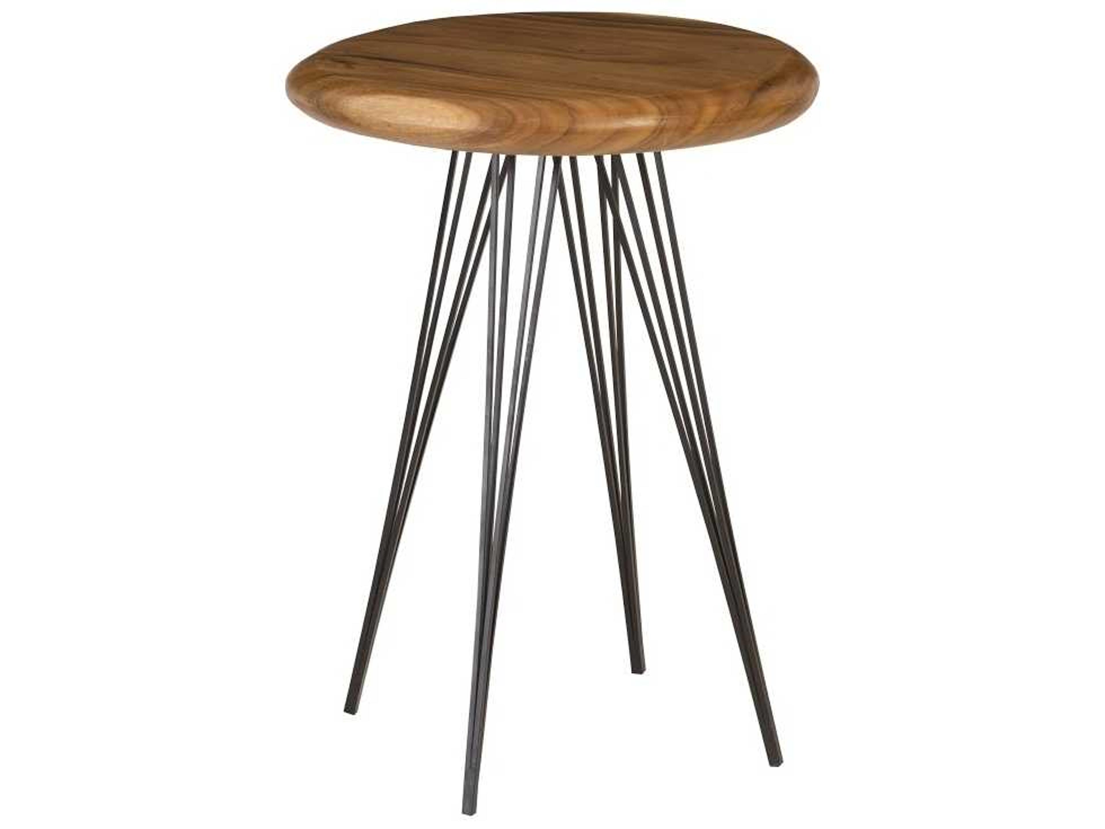 Phillips Collection Brown Black Round Wood Bar Table