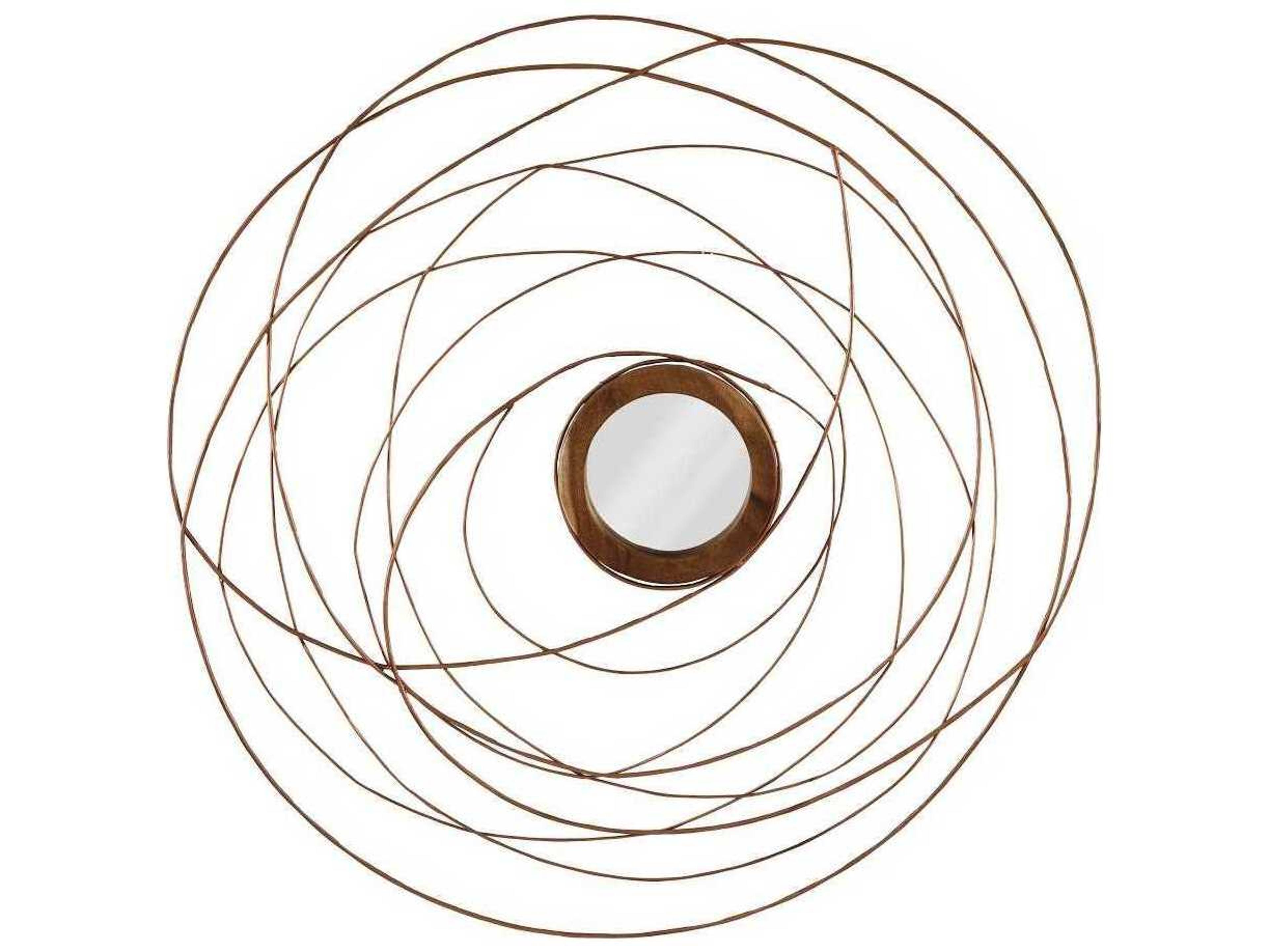 Phillips Collection Chamcha Wood / Copper Round Wall Mirror