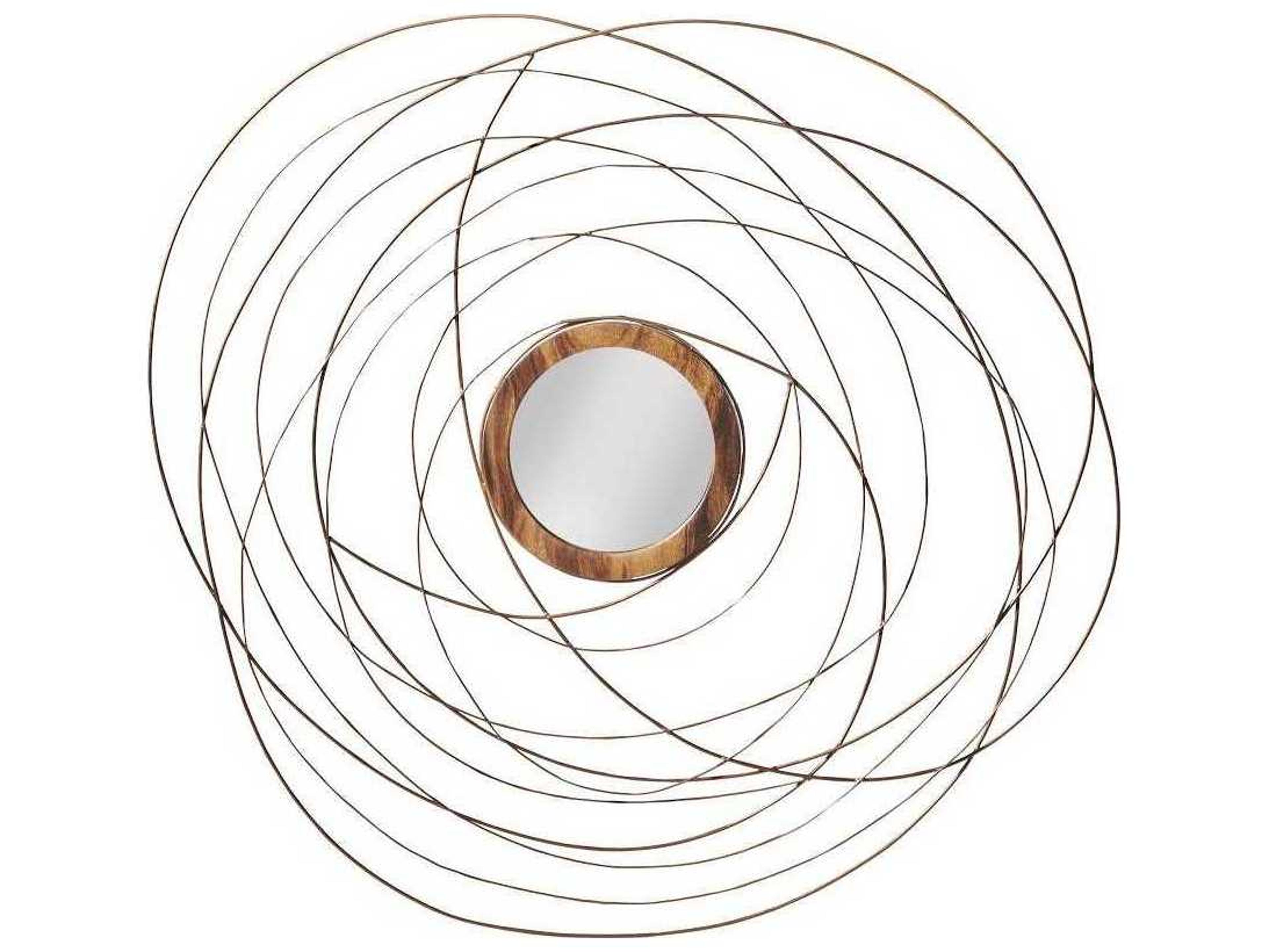 Phillips Collection Chamcha Wood / Copper Round Wall Mirror