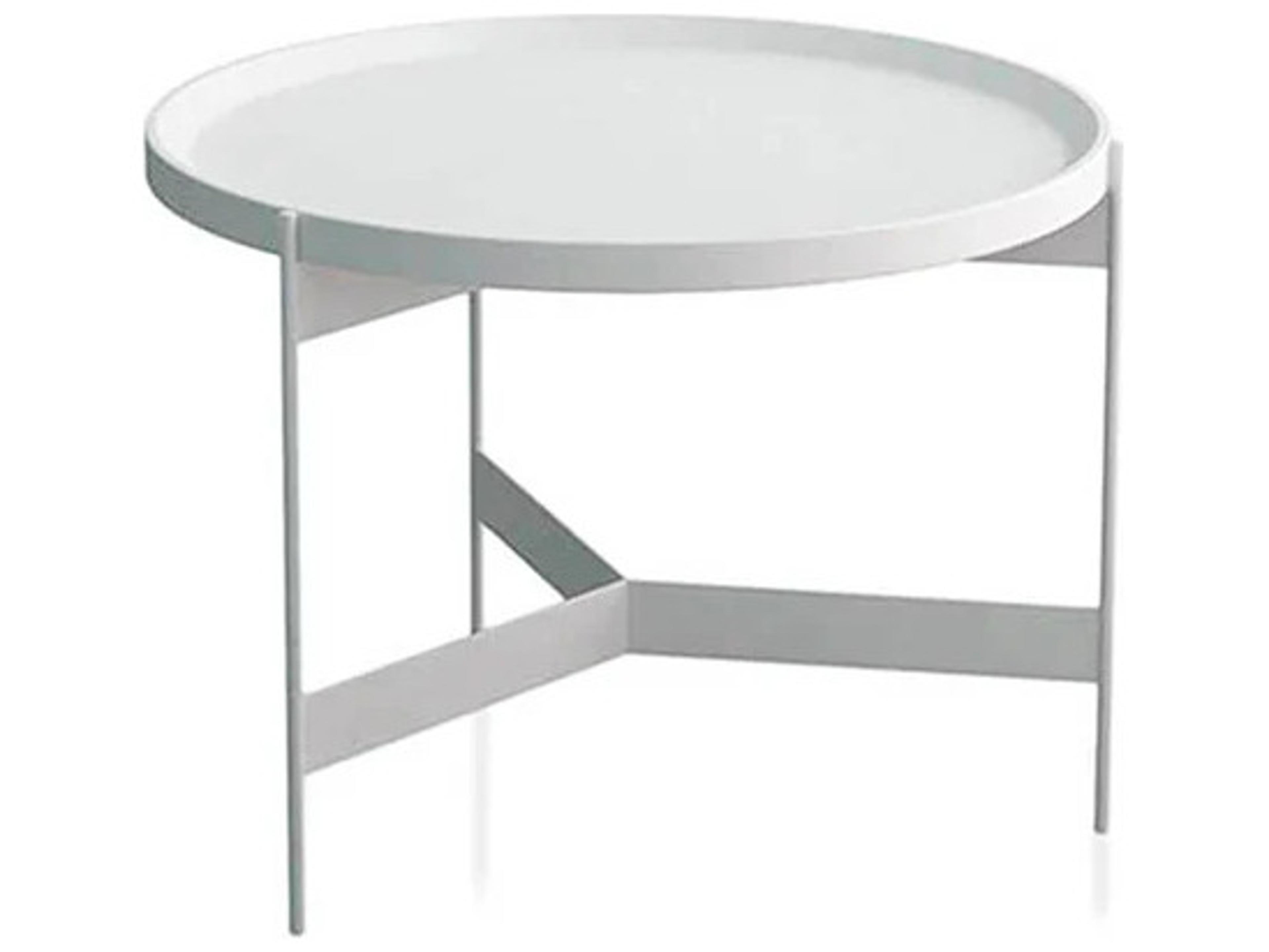 Pianca Abaco Tall Round Coffee Table Matt White