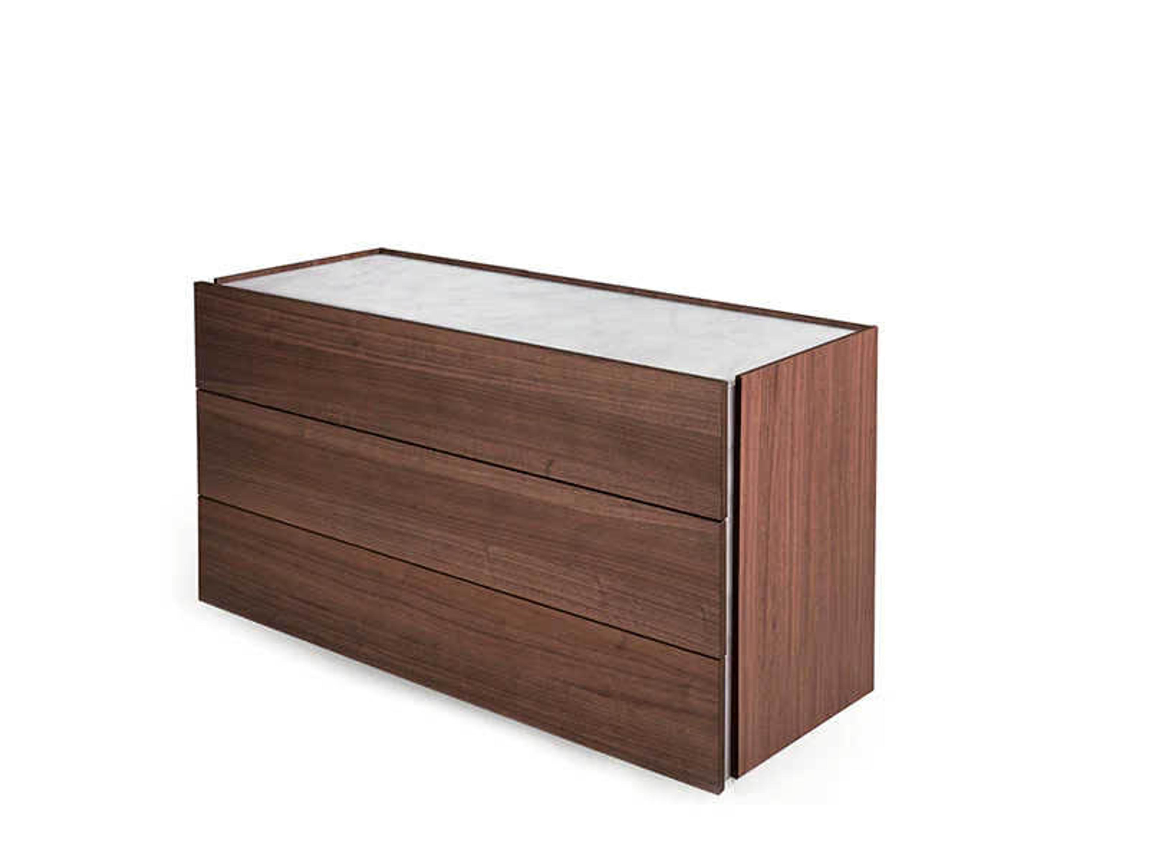 Pianca Atlante 3-Drawers Brown Walnut Wood Dresser