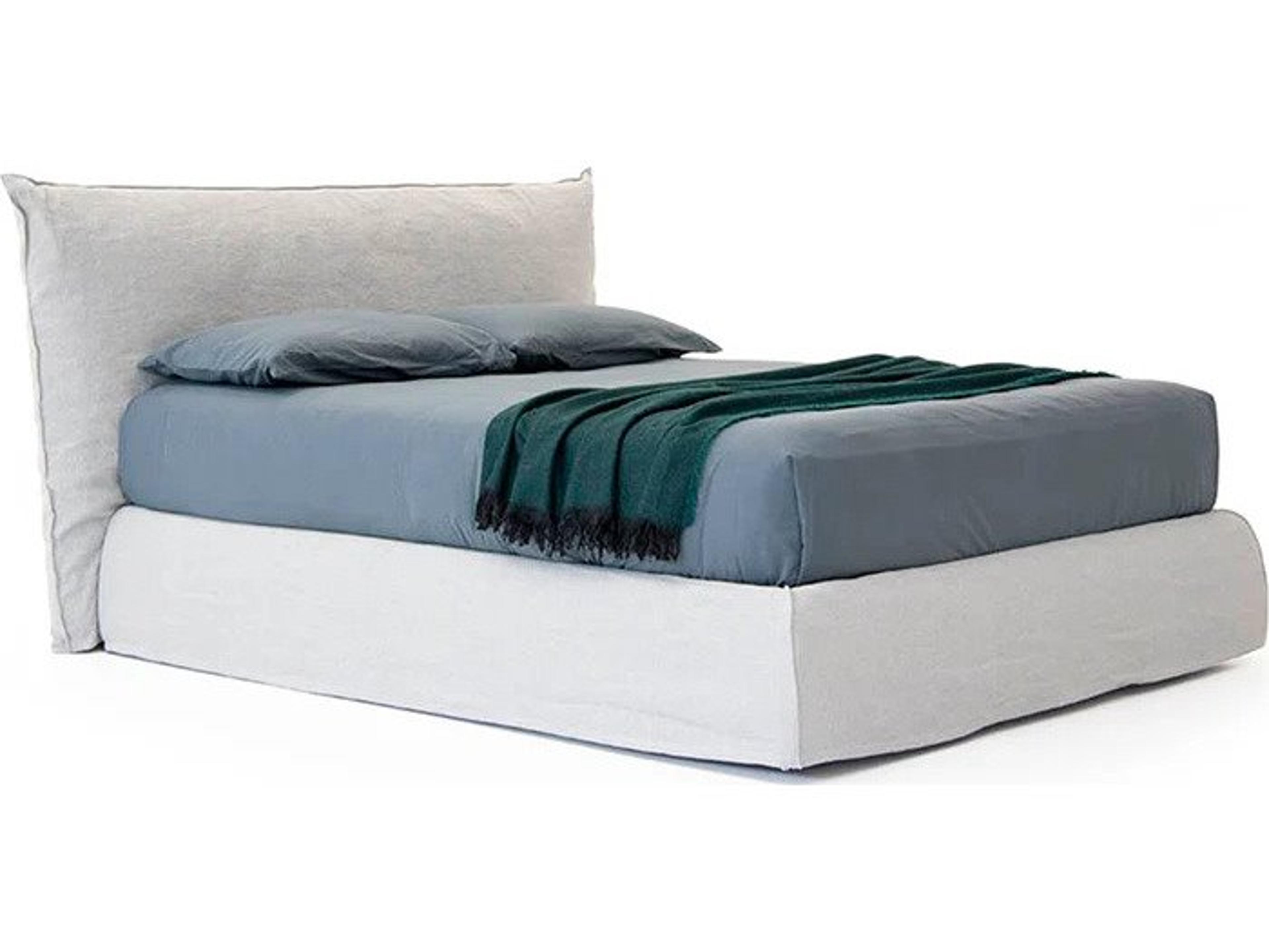 Pianca Piumoto King Size Bed 91" Light Grey Lima