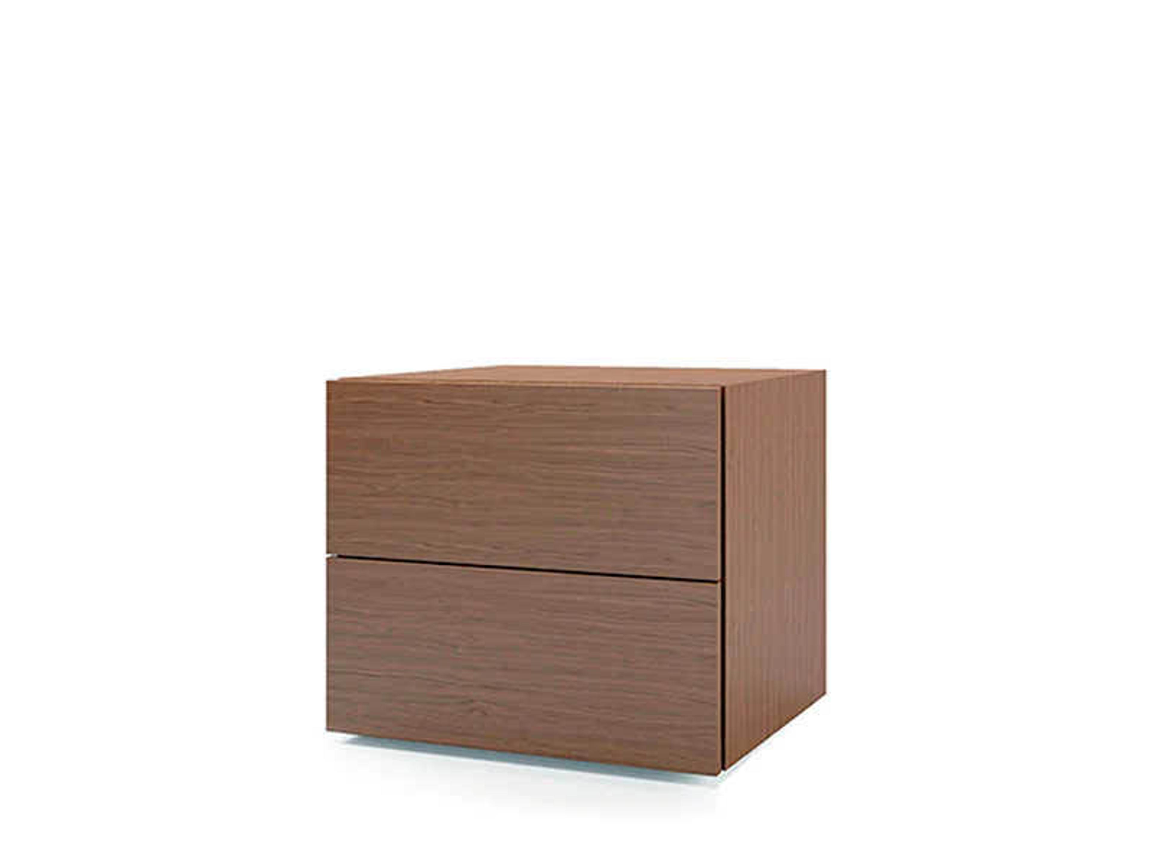 Pianca People 2-Drawers Brown Walnut Wood Nightstand