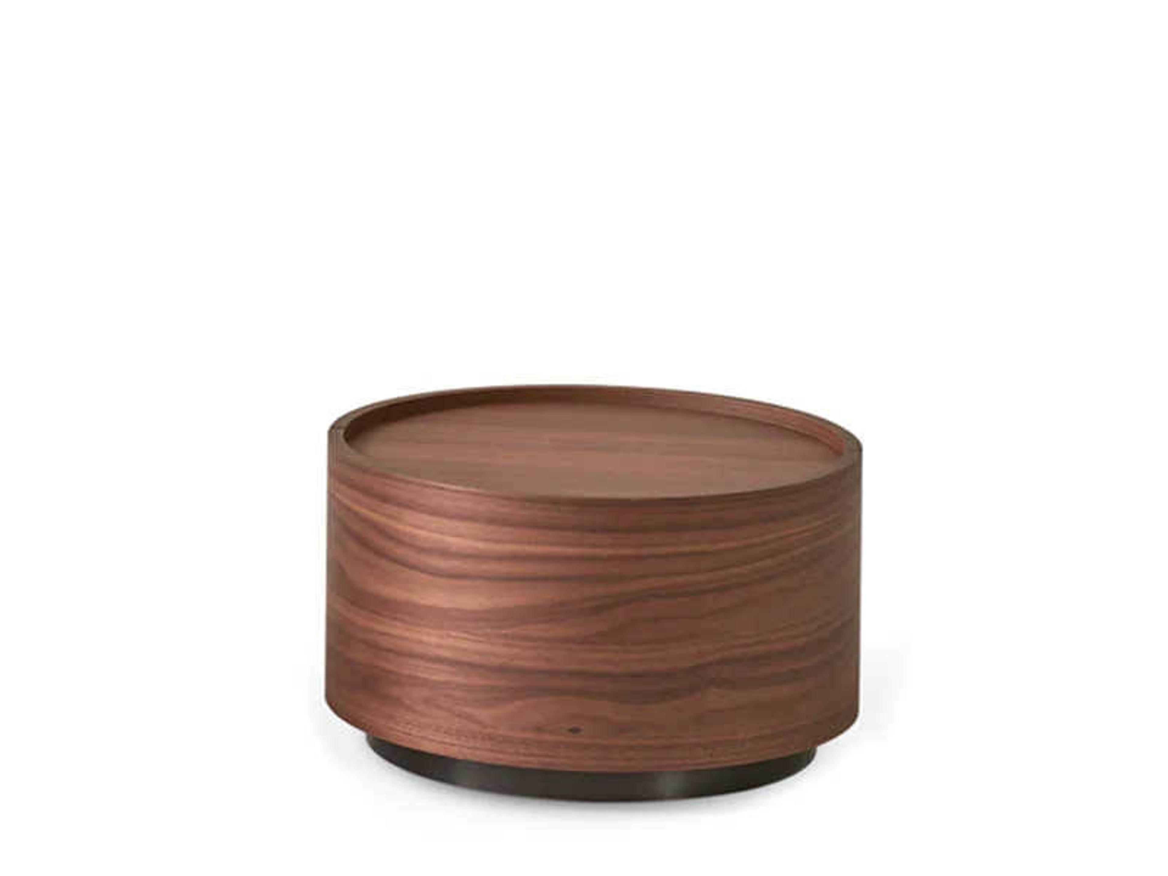 Dedalo 1-Drawer Brown Walnut Wood Nightstand