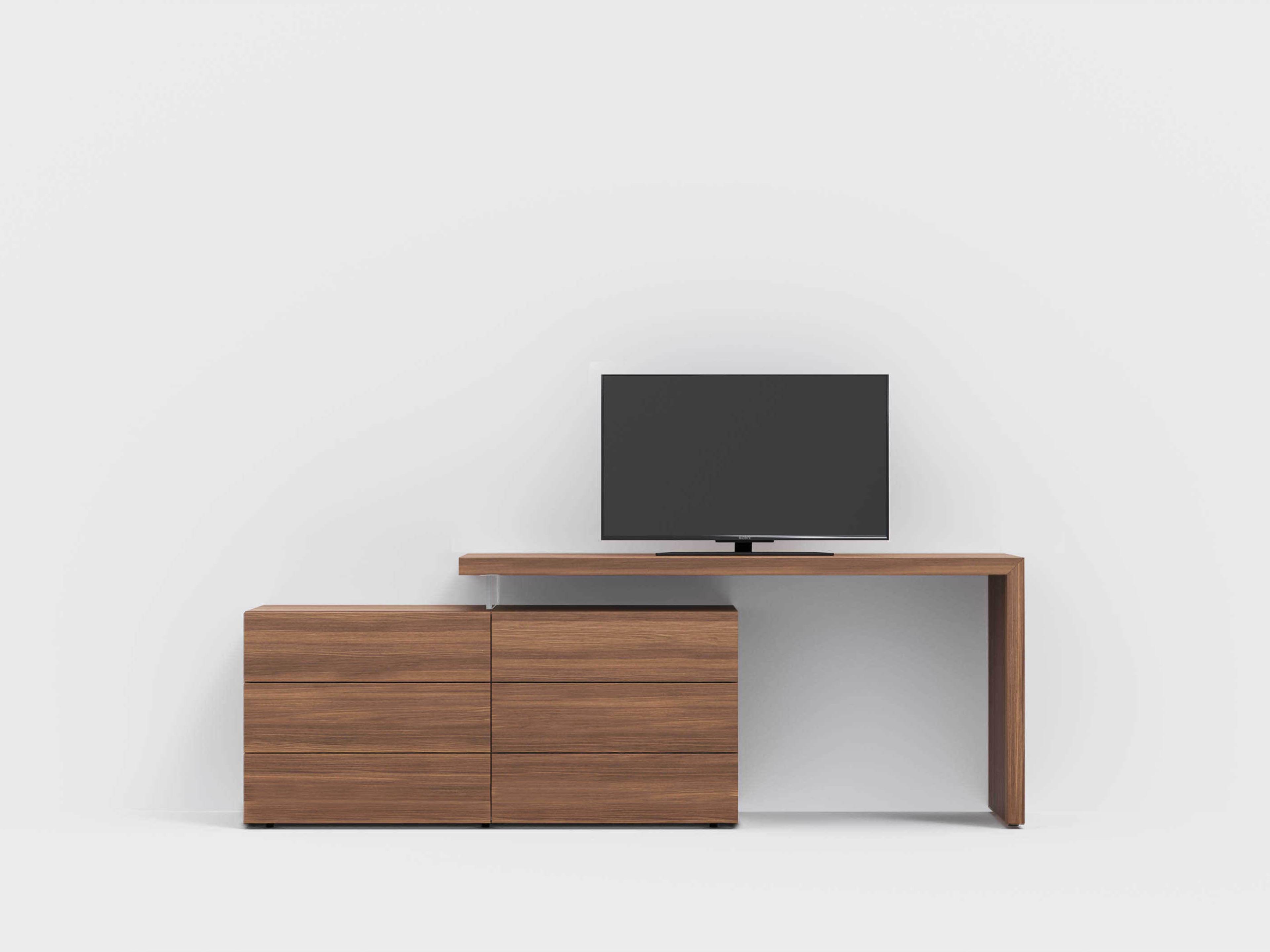 Pianca People Walnut Brown Wood Secretary Desk