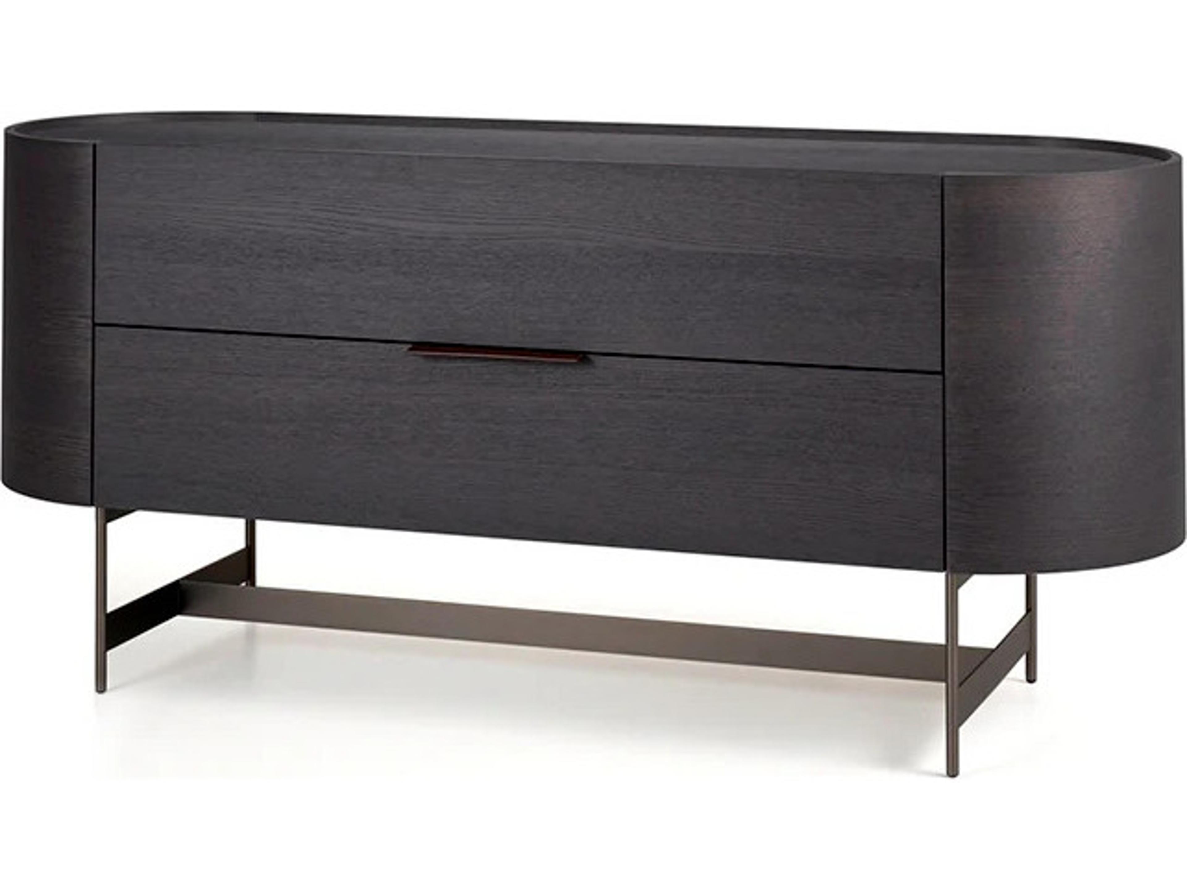 Pianca Dedalo 2 Drawers Dresser 67" Dark Grey Ash/Titanium Base