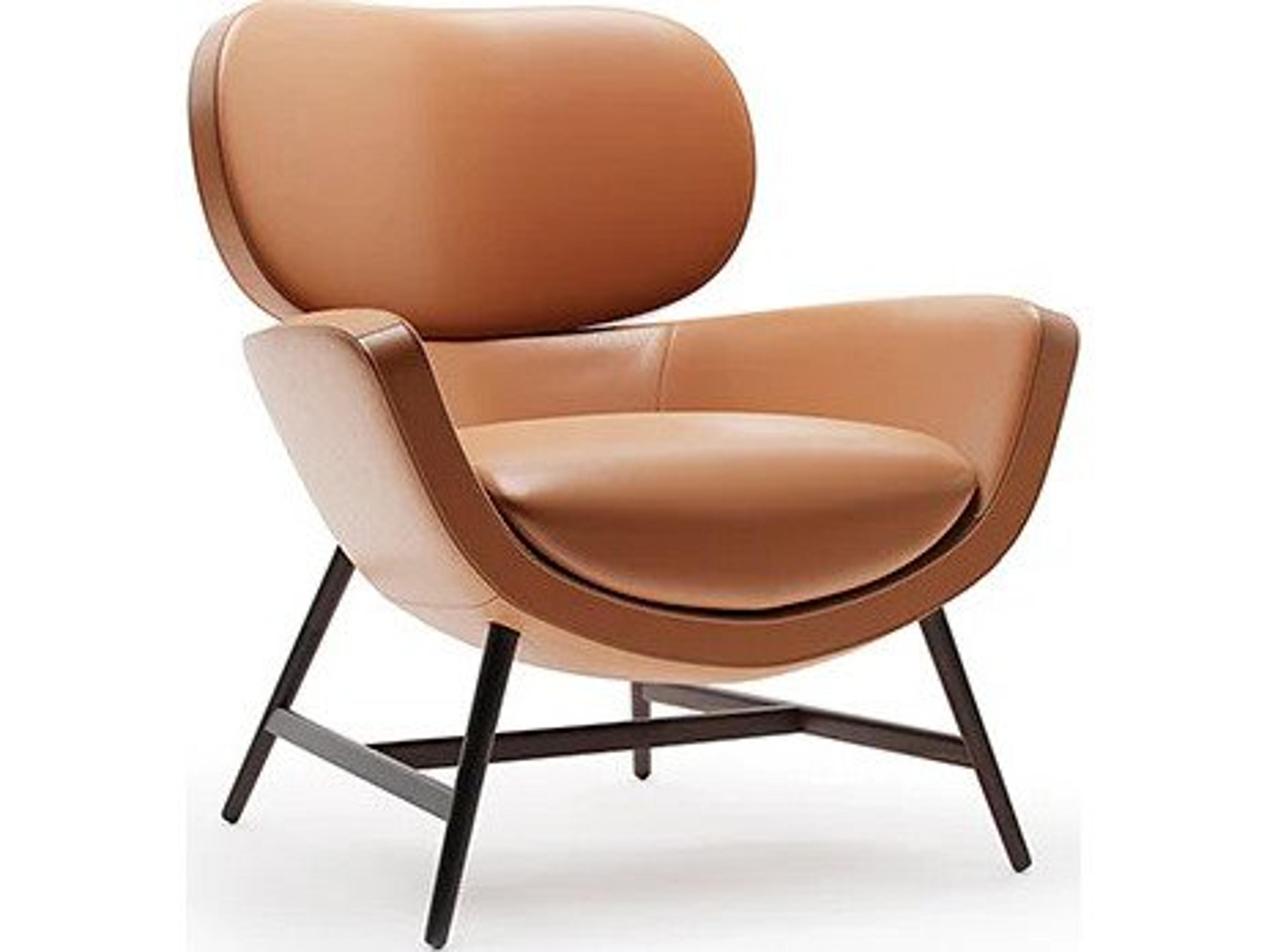 Laurie Armchair 39" Brown Doge 25 Leather/Burnt Oak