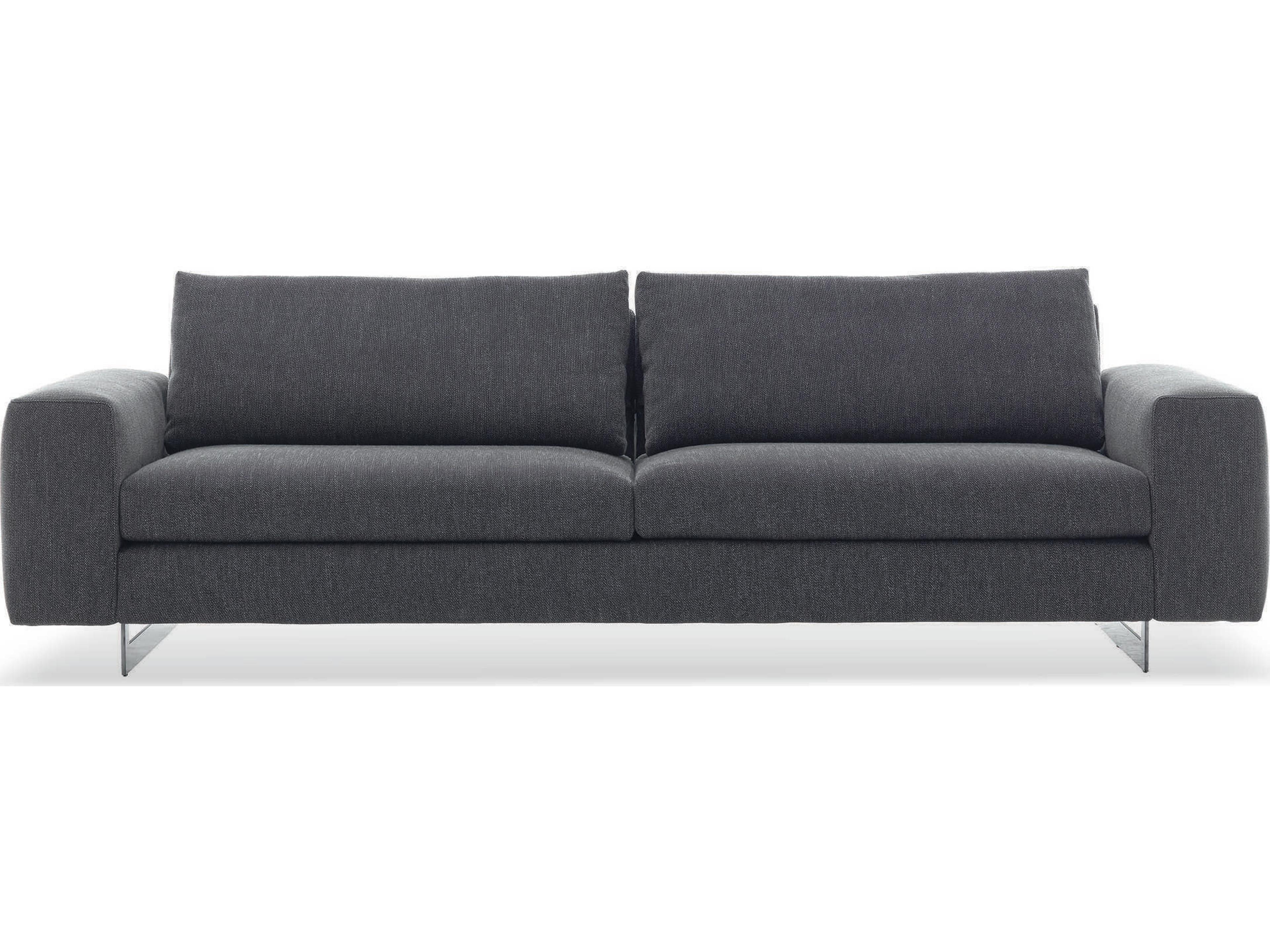 Pianca Duo Grey Glossy Titanium Upholstered Sofa