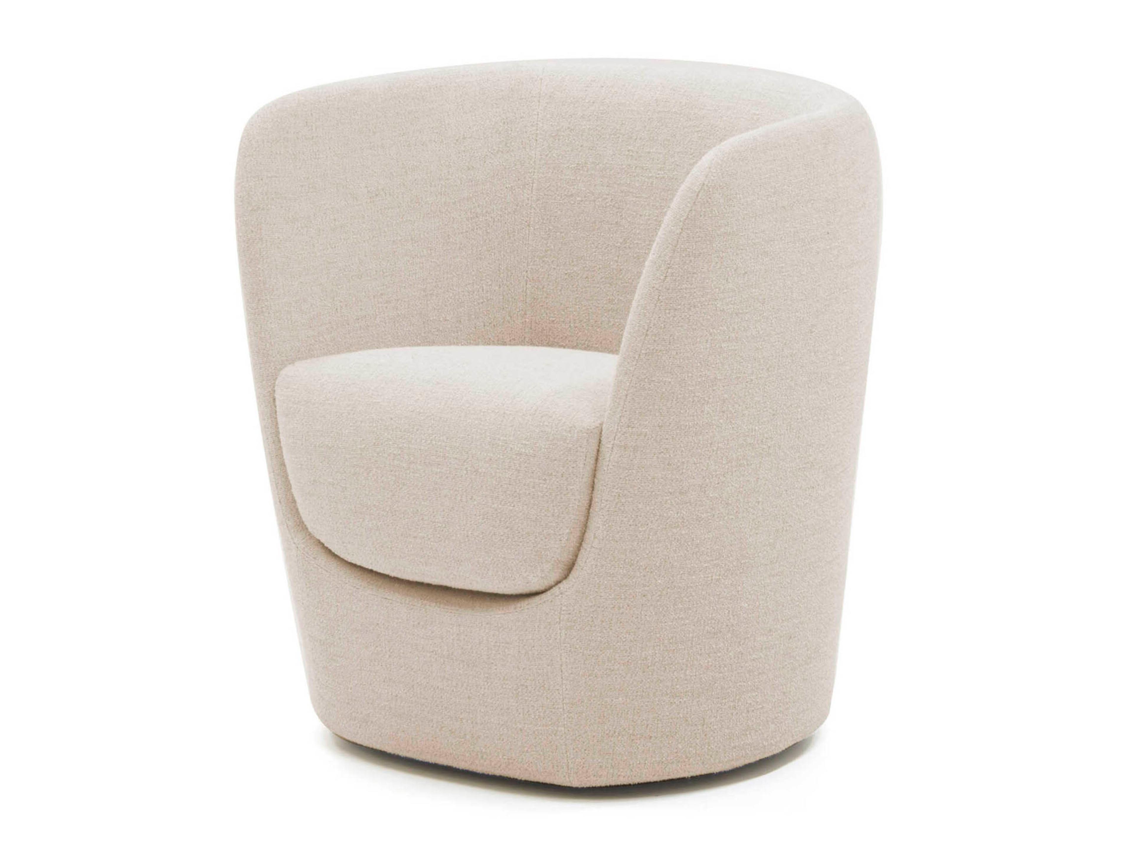 Opla Swivel Beige Fabric Accent Chair