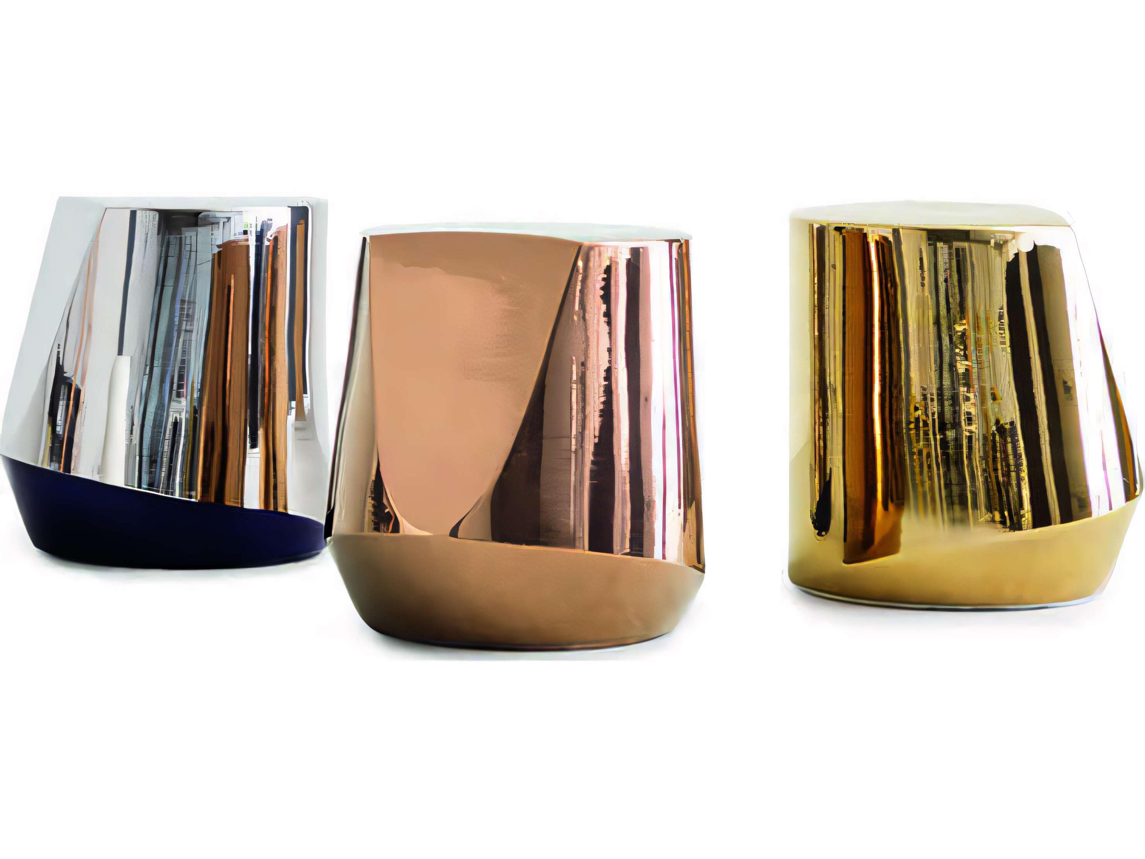 Pianca Haik Oro Gold Silver Accent Stool