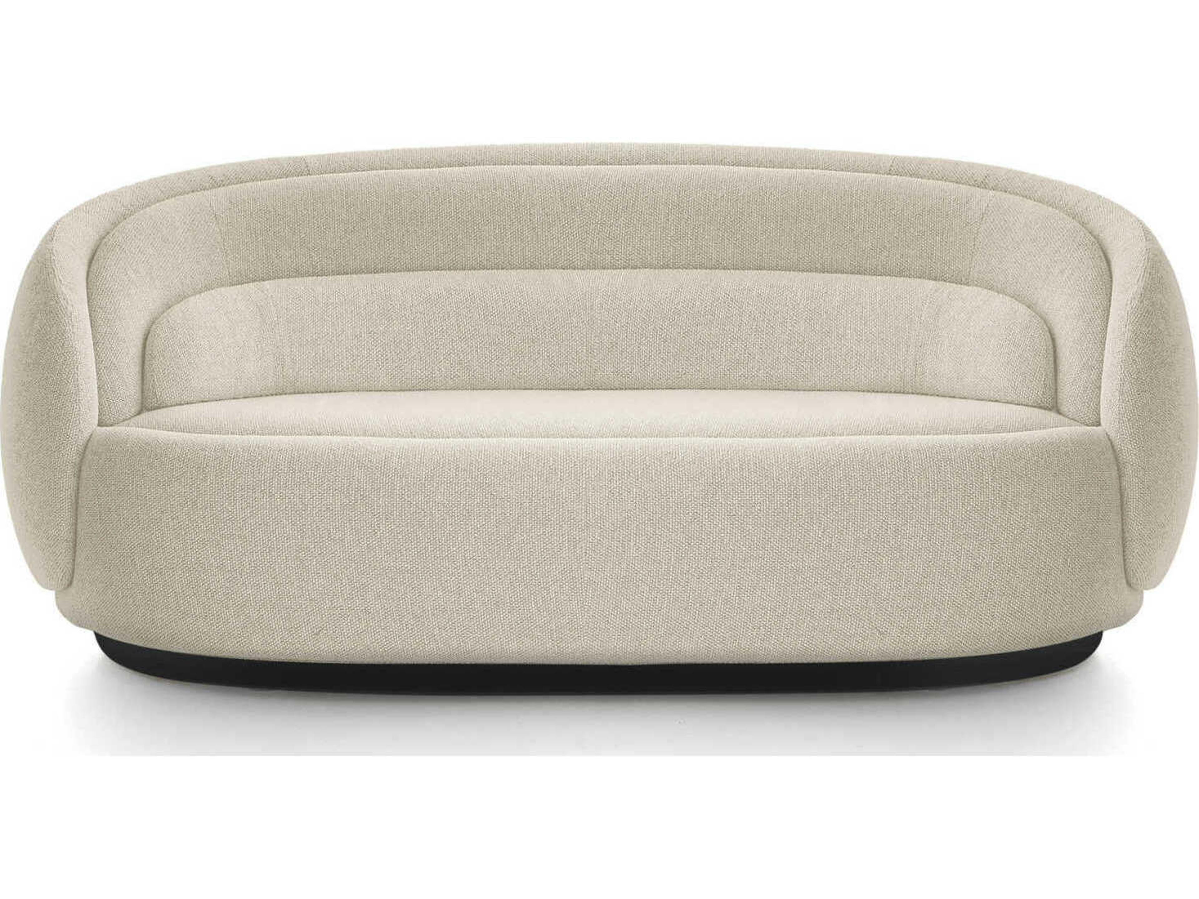 Pianca Peonia Aries Black Plinth White Upholstered Sofa