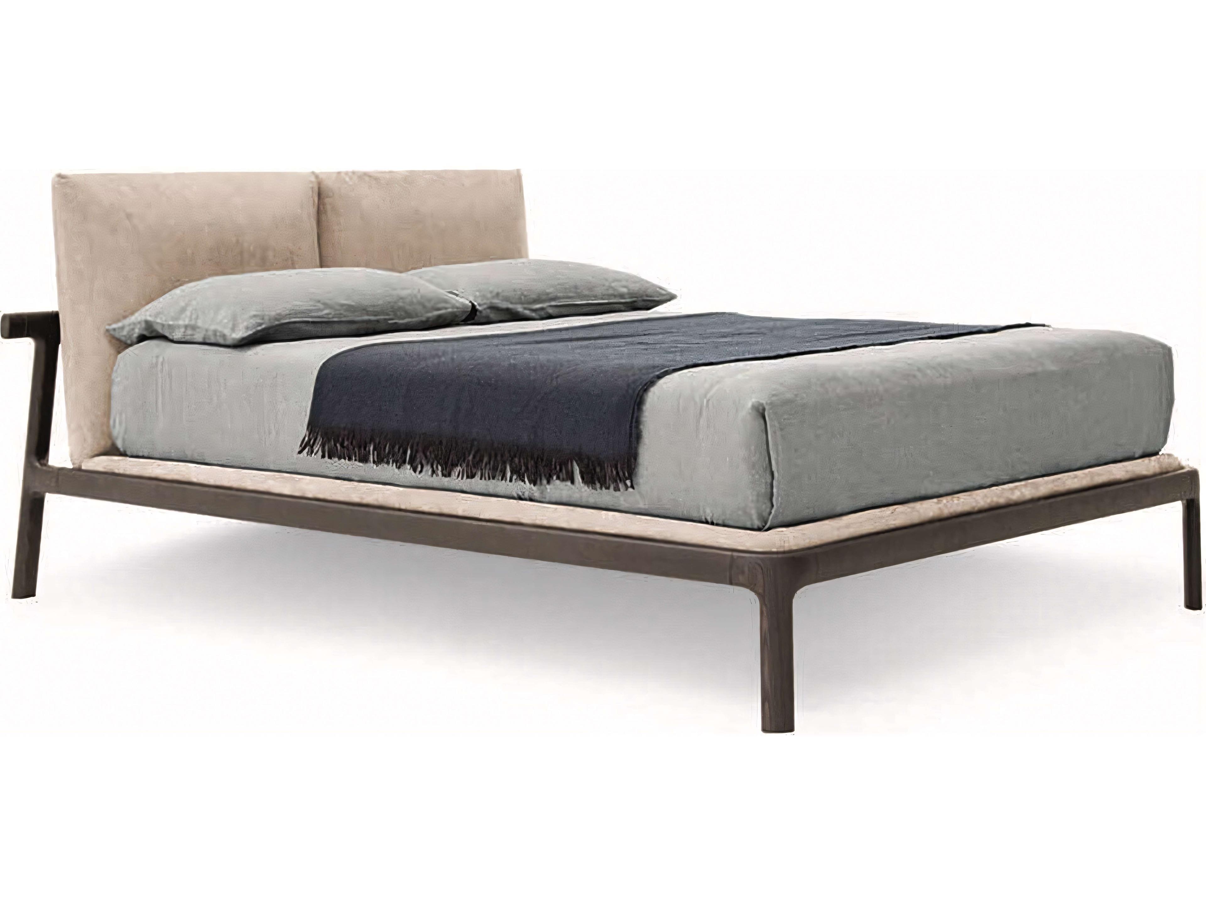 Pianca Fushimi Beige Solid Wood Upholstered Queen Platform Bed