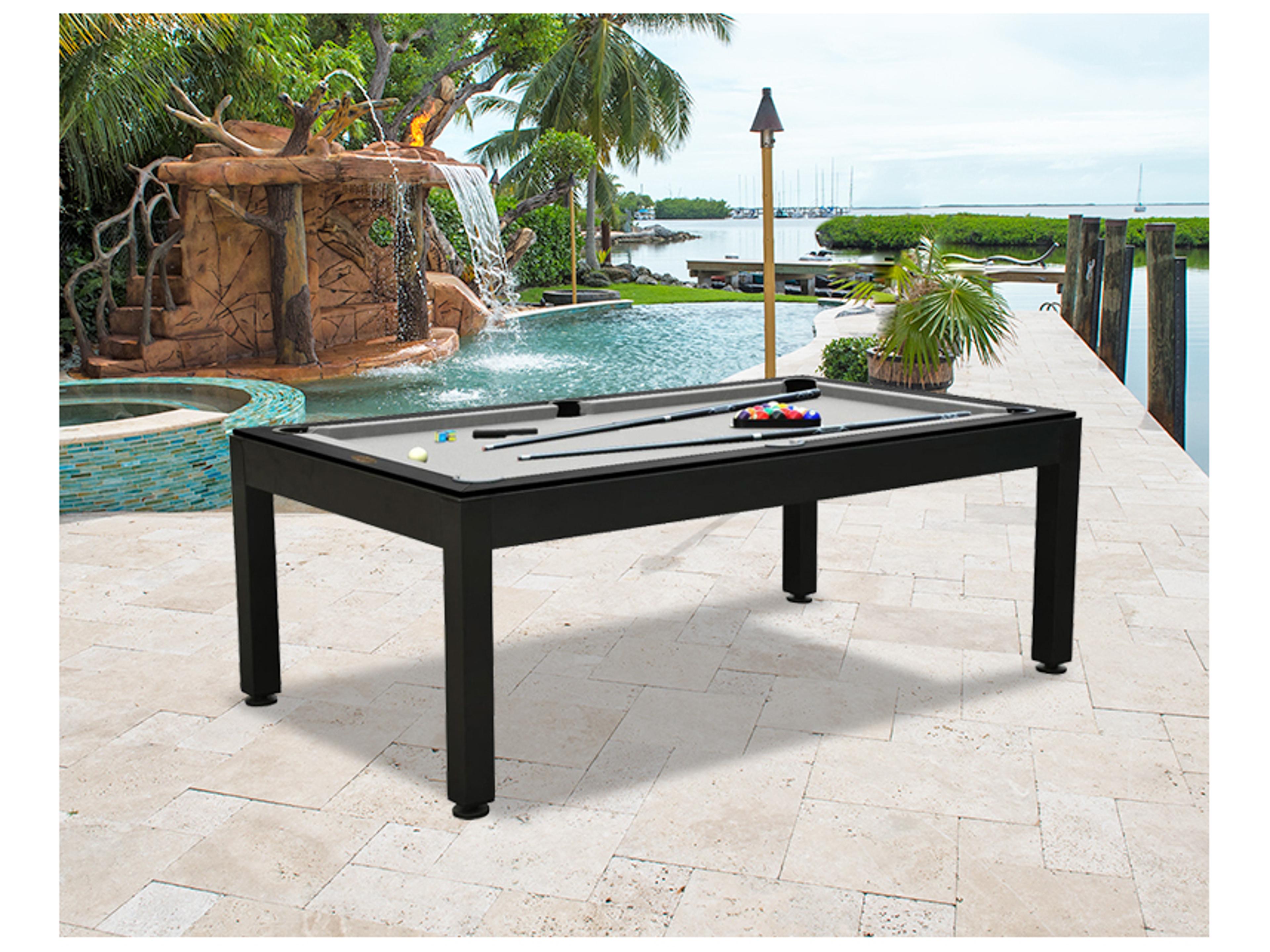 Panama Jack Outdoor Polywood Slate Black Indoor/Outdoor Billiard Table