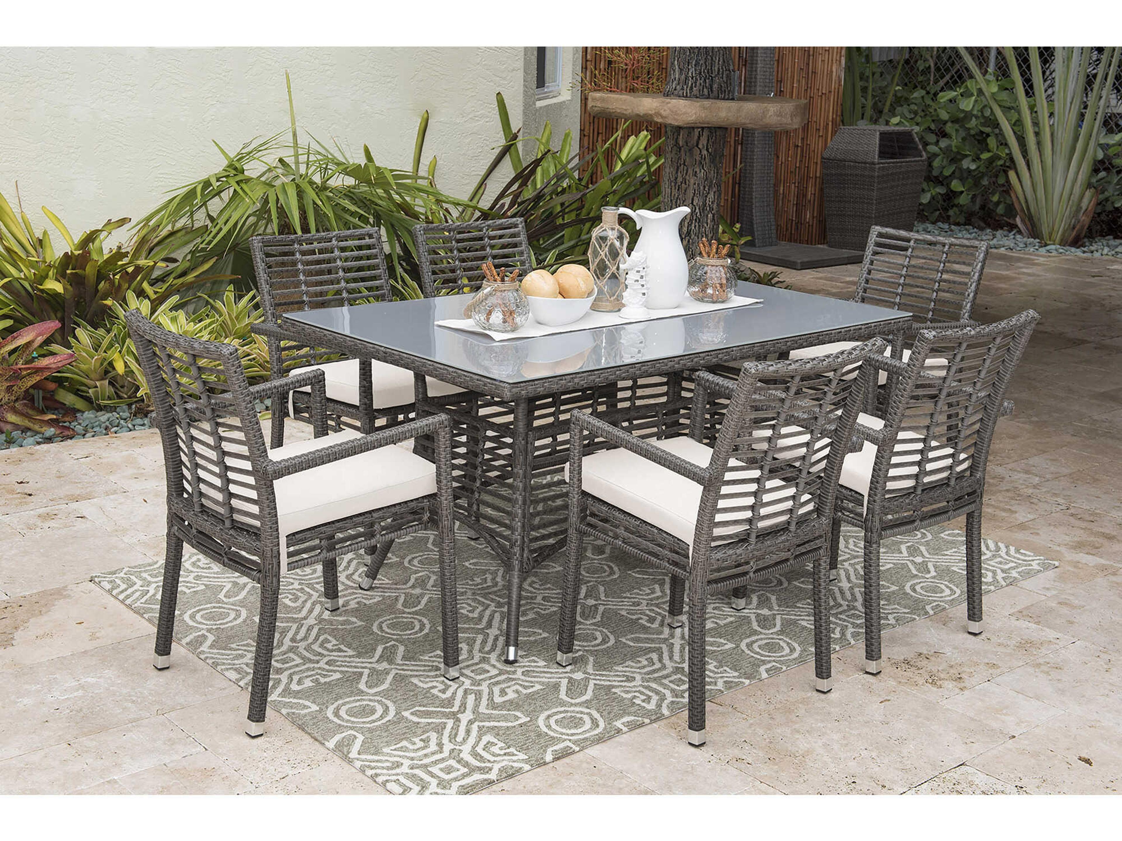 Panama Jack Graphite Wicker Outdoor Patio Dining Set