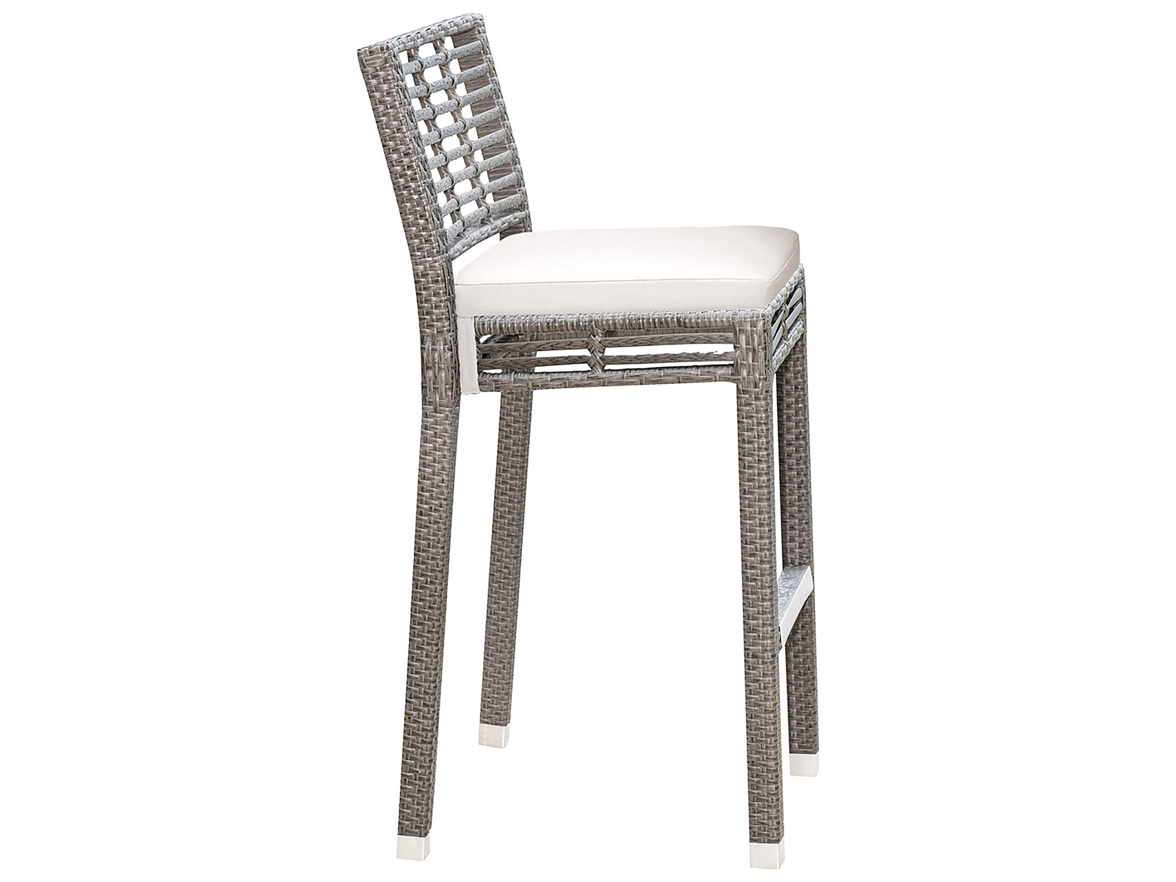 Panama Jack Graphite Wicker Cushion Outdoor Bar Stool