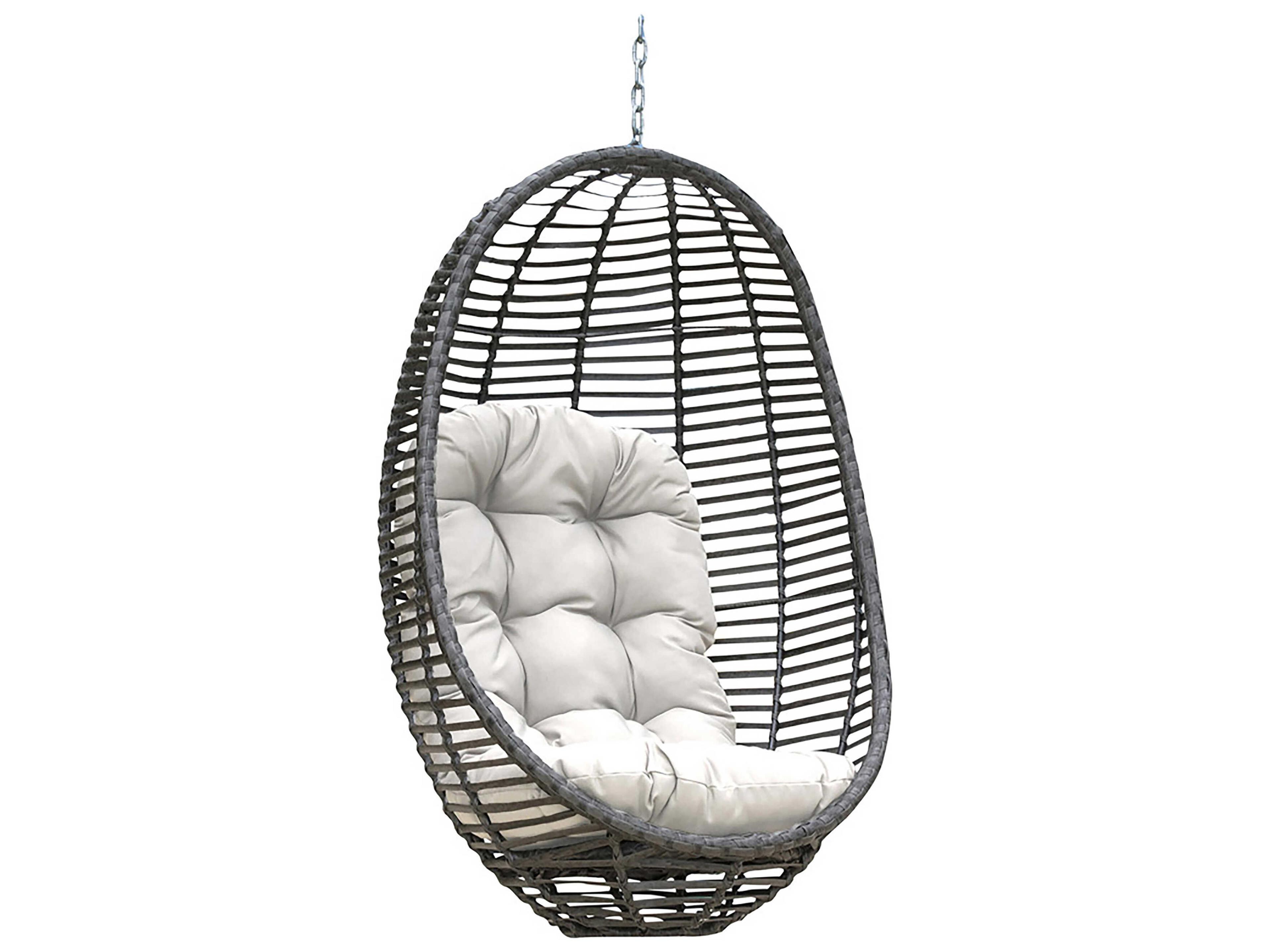Panama Jack Graphite Wicker Cushion Outdoor Patio Swing