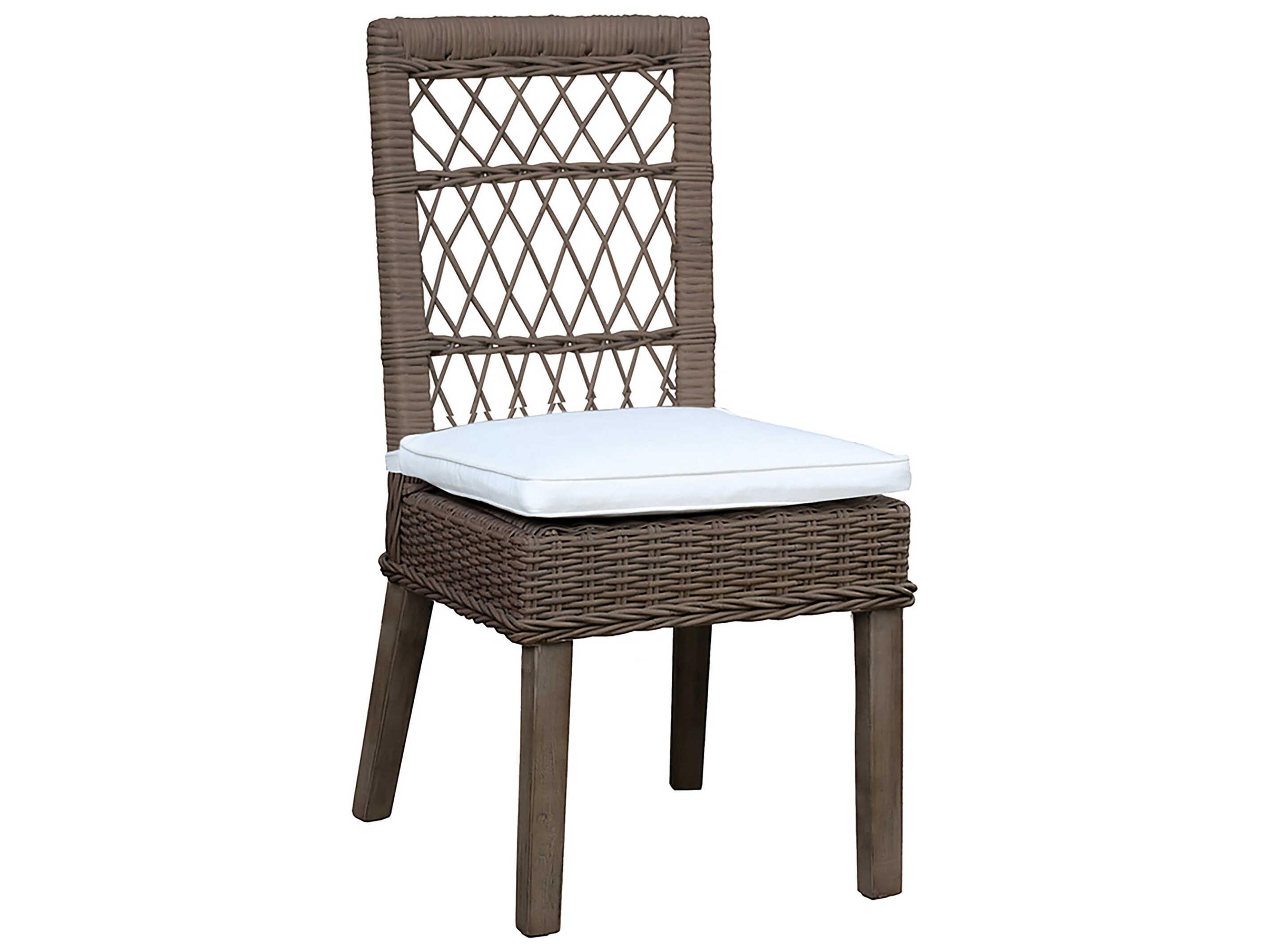 Panama Jack Sunroom Seaside Wicker Cushion Patio Dining Chair
