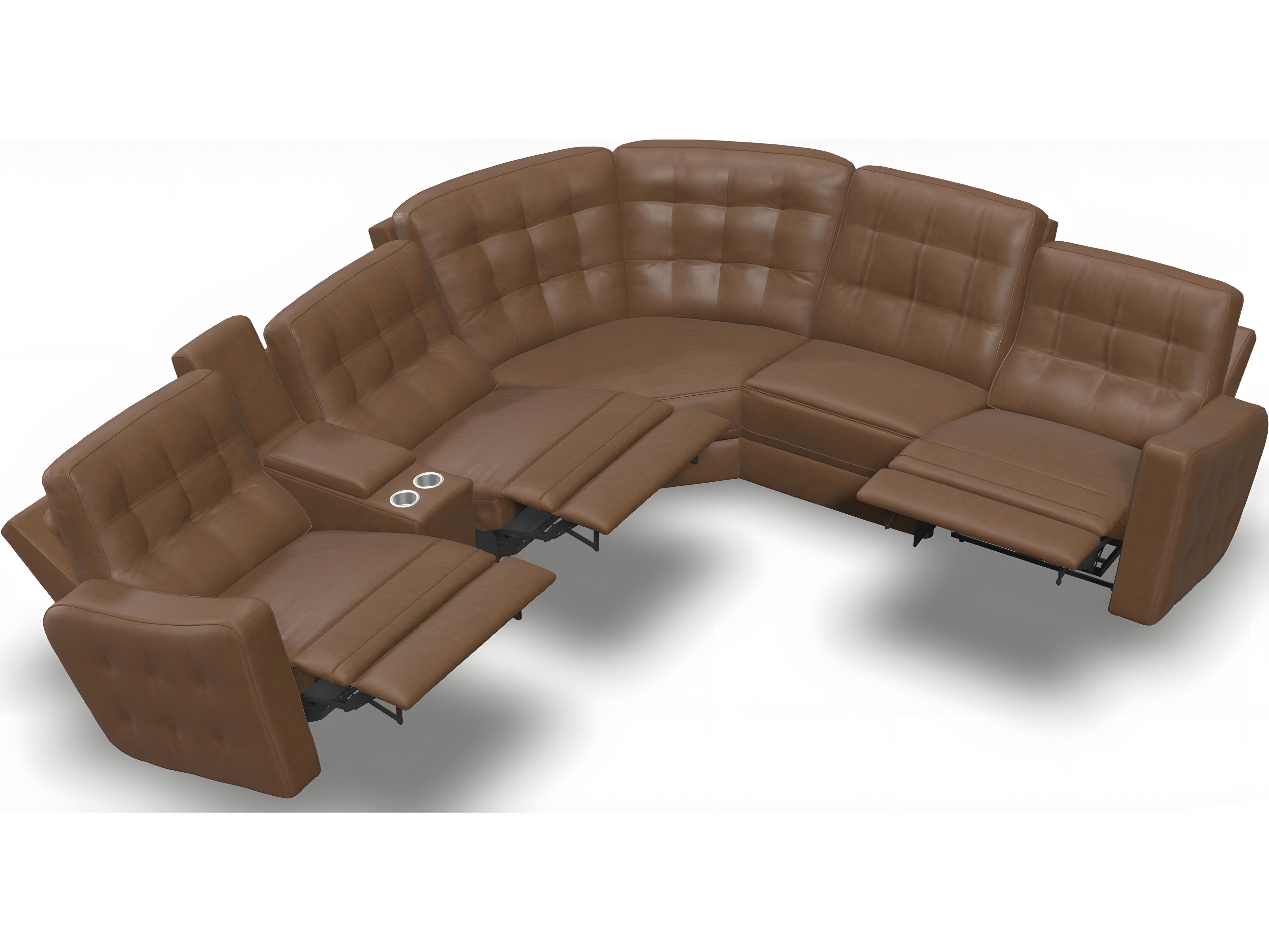 Palliser Astoria Beige Leather Upholstery Sectional Sofa