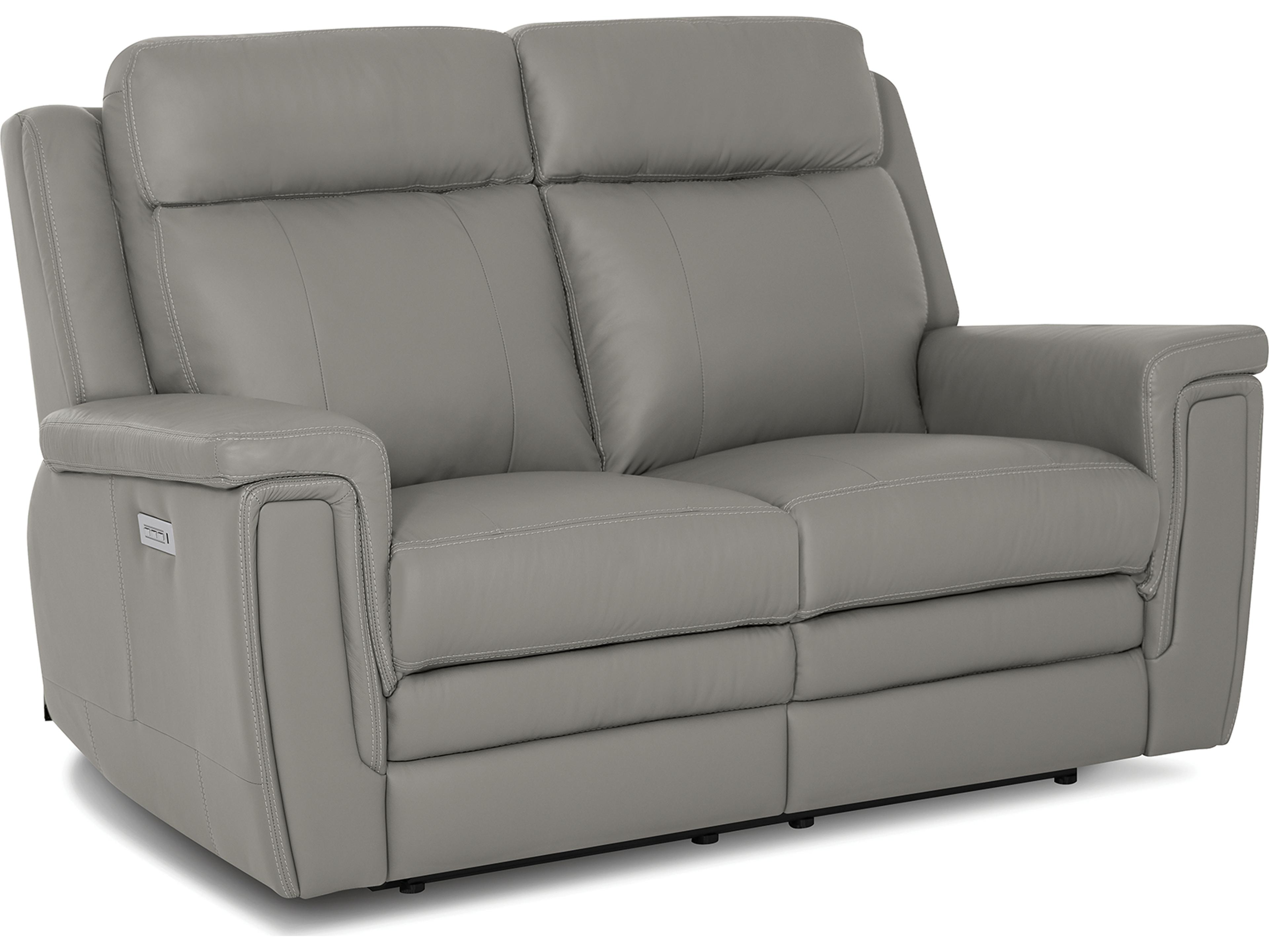 Palliser Asher Leather Upholstery Loveseat Power Recliner with Headrest & Lumbar