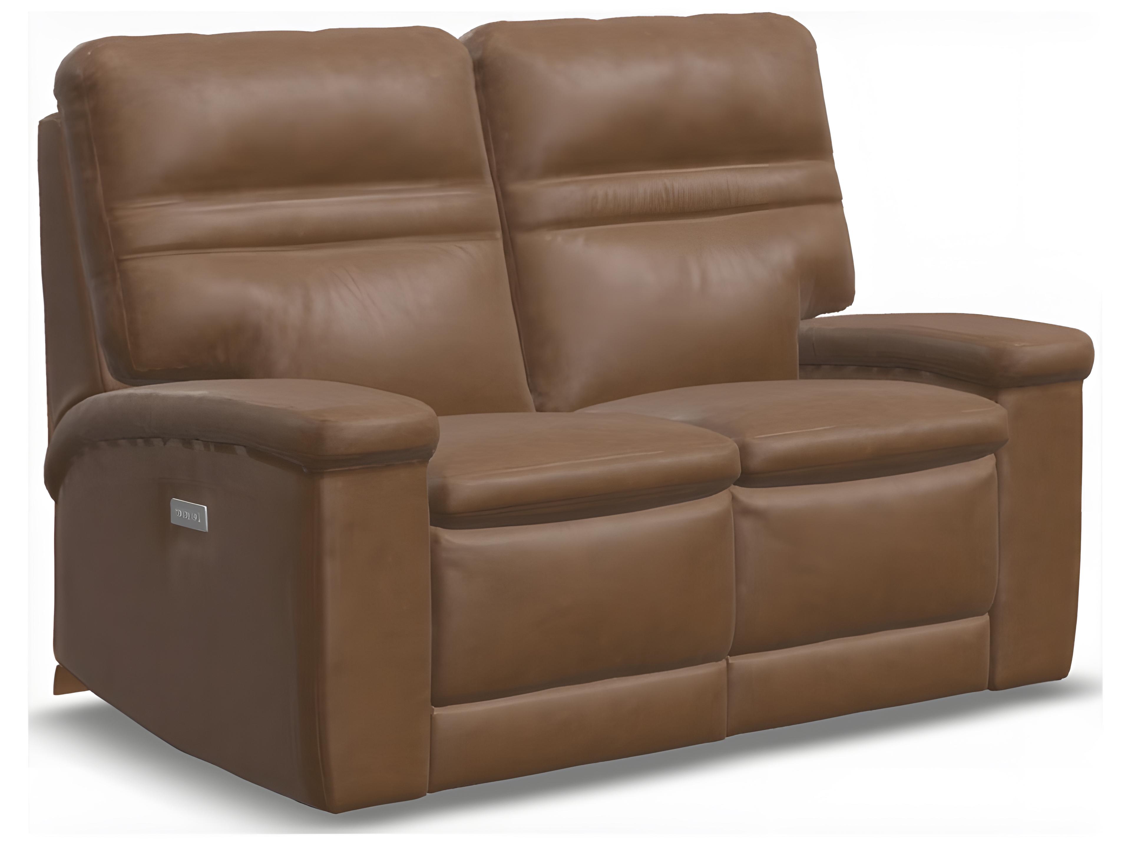 Palliser Leo Leather Upholstery Loveseat Power Recliner with Headrest & Lumbar