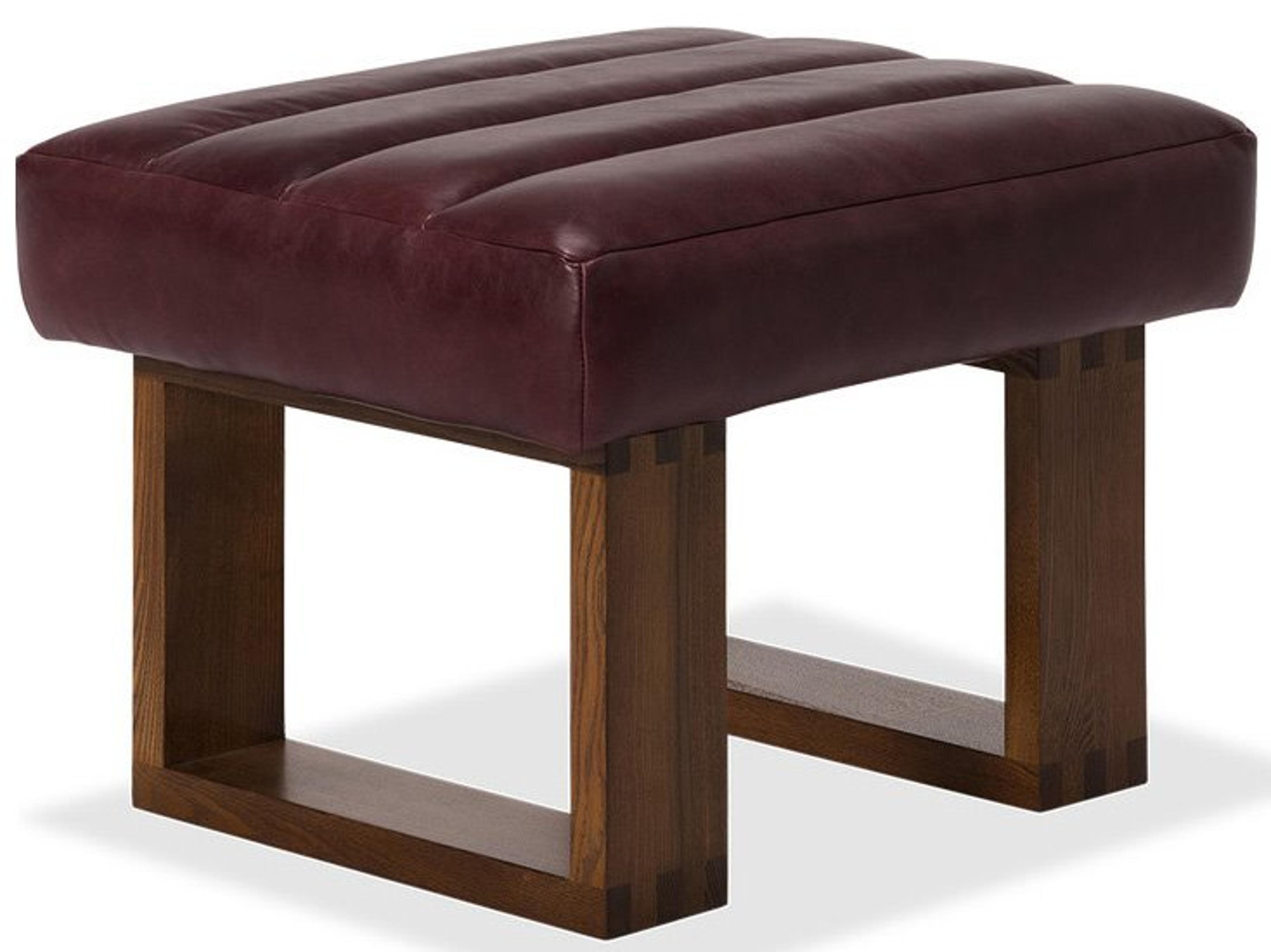 Palliser Wyatt Channeled Leather Upholstery Ottoman