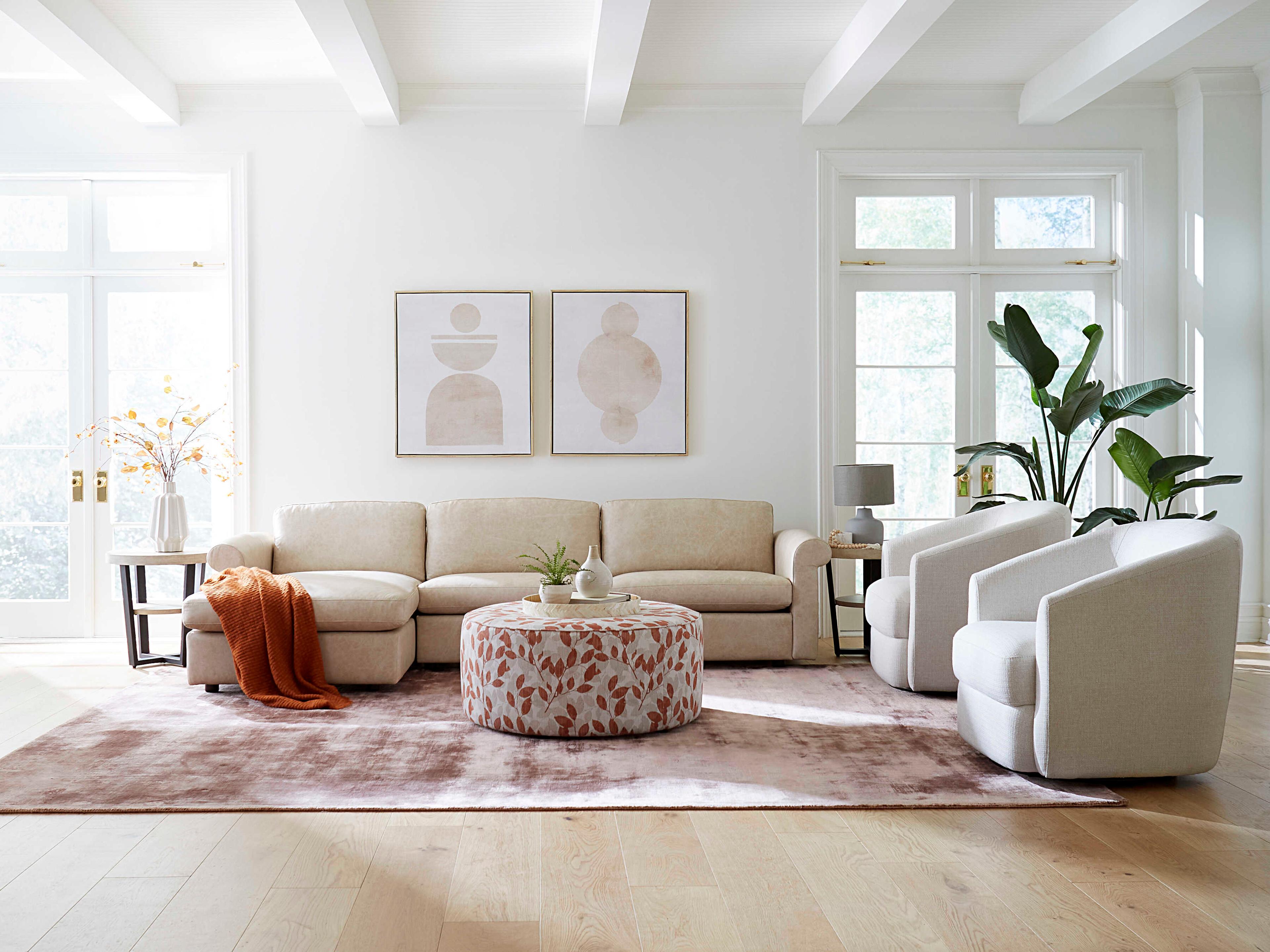 Palliser Ensemble Roll Arm Sofa Set