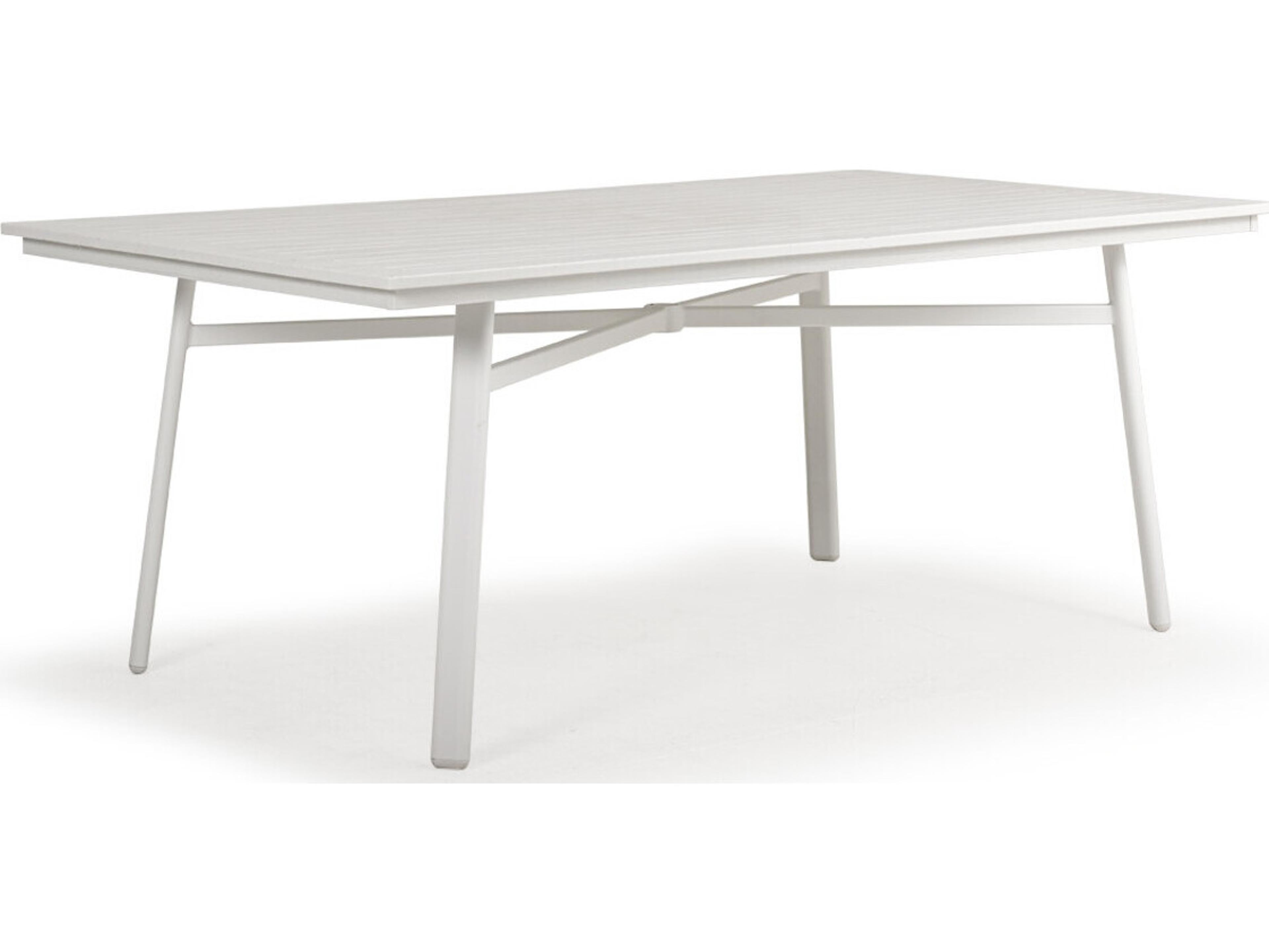 Watermark Living Sandoval Faux Wood Rectangular Dining Table Top with Umbrella Hole