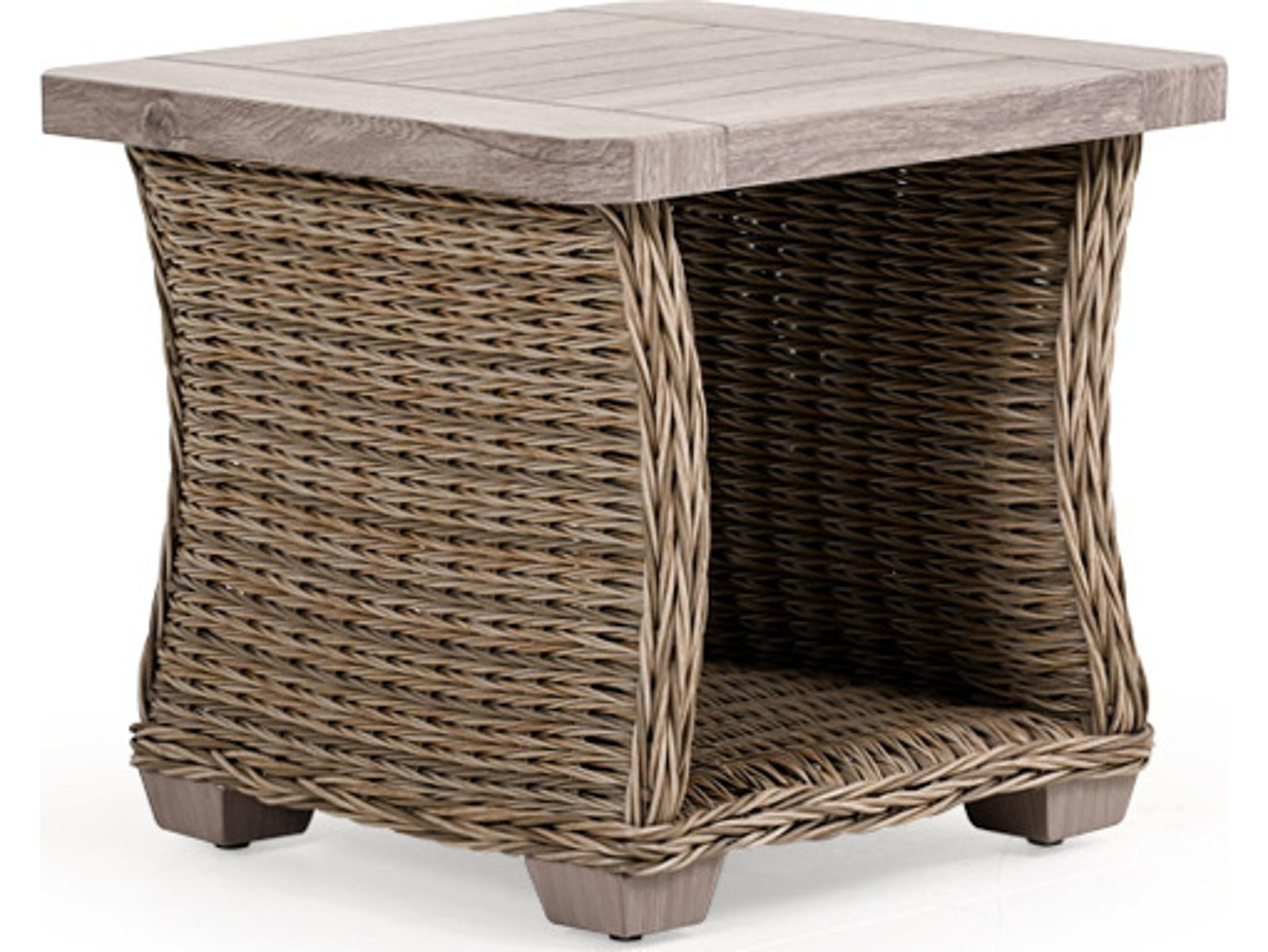 Watermark Living Riverside Wicker Square Patio End Table