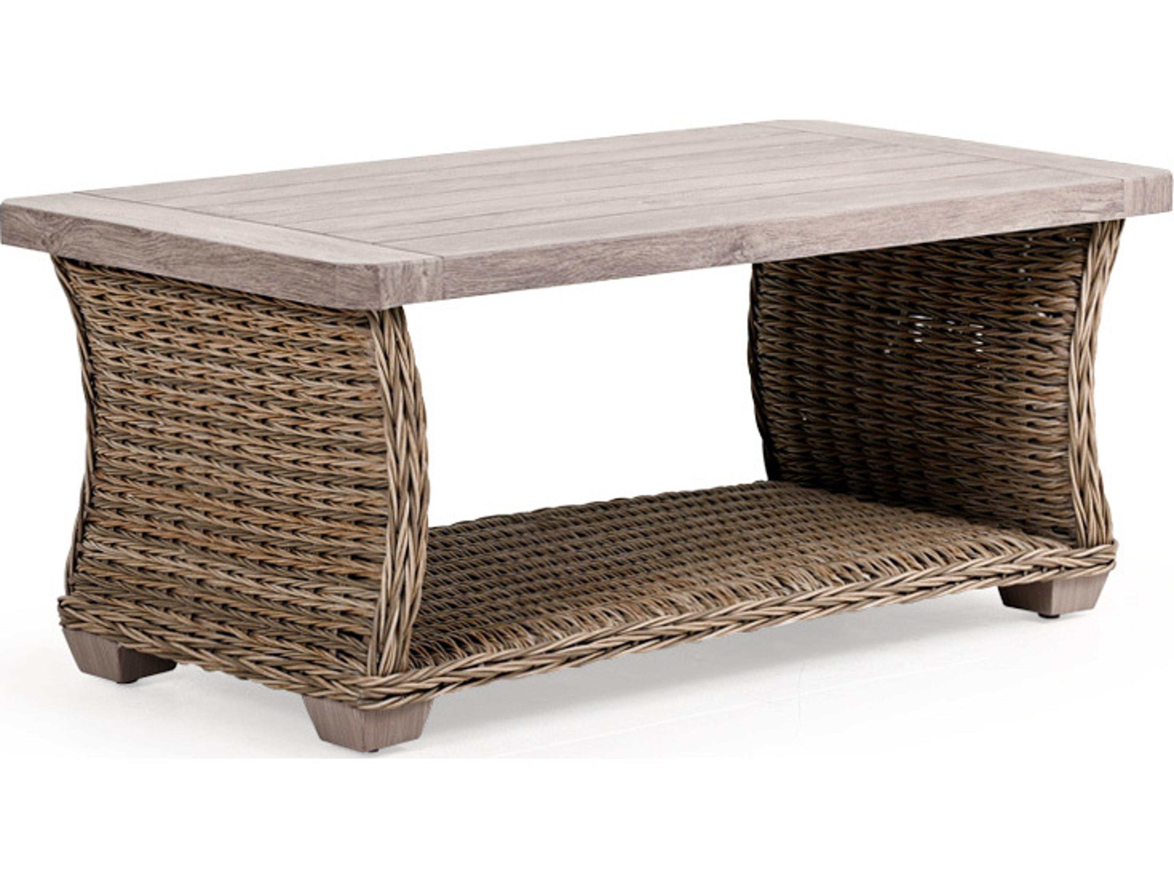 Watermark Living Riverside Wicker Rectangular Patio Coffee Table