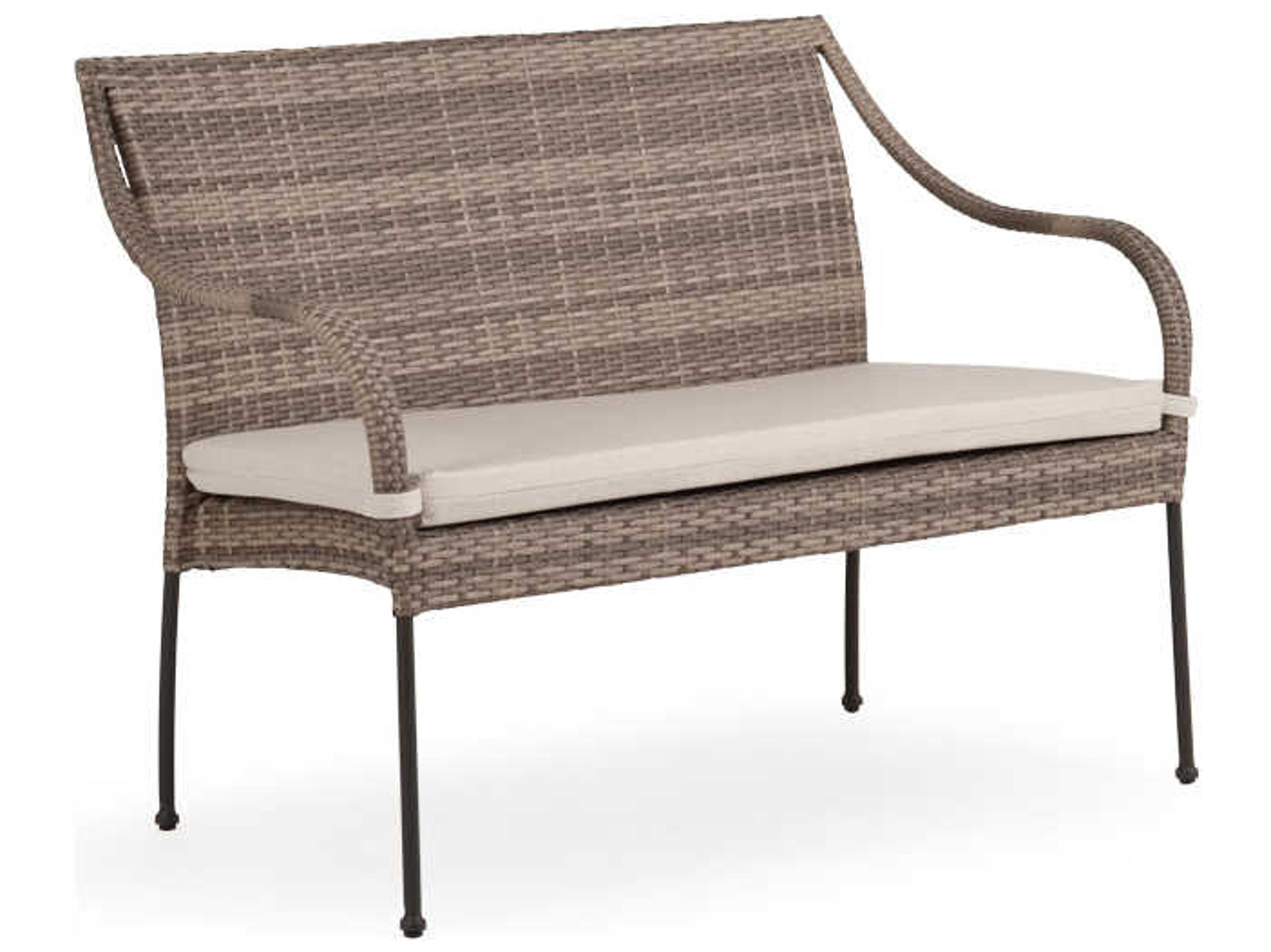 Watermark Living Quick Ship Augusta Wicker Cushion Patio Bench