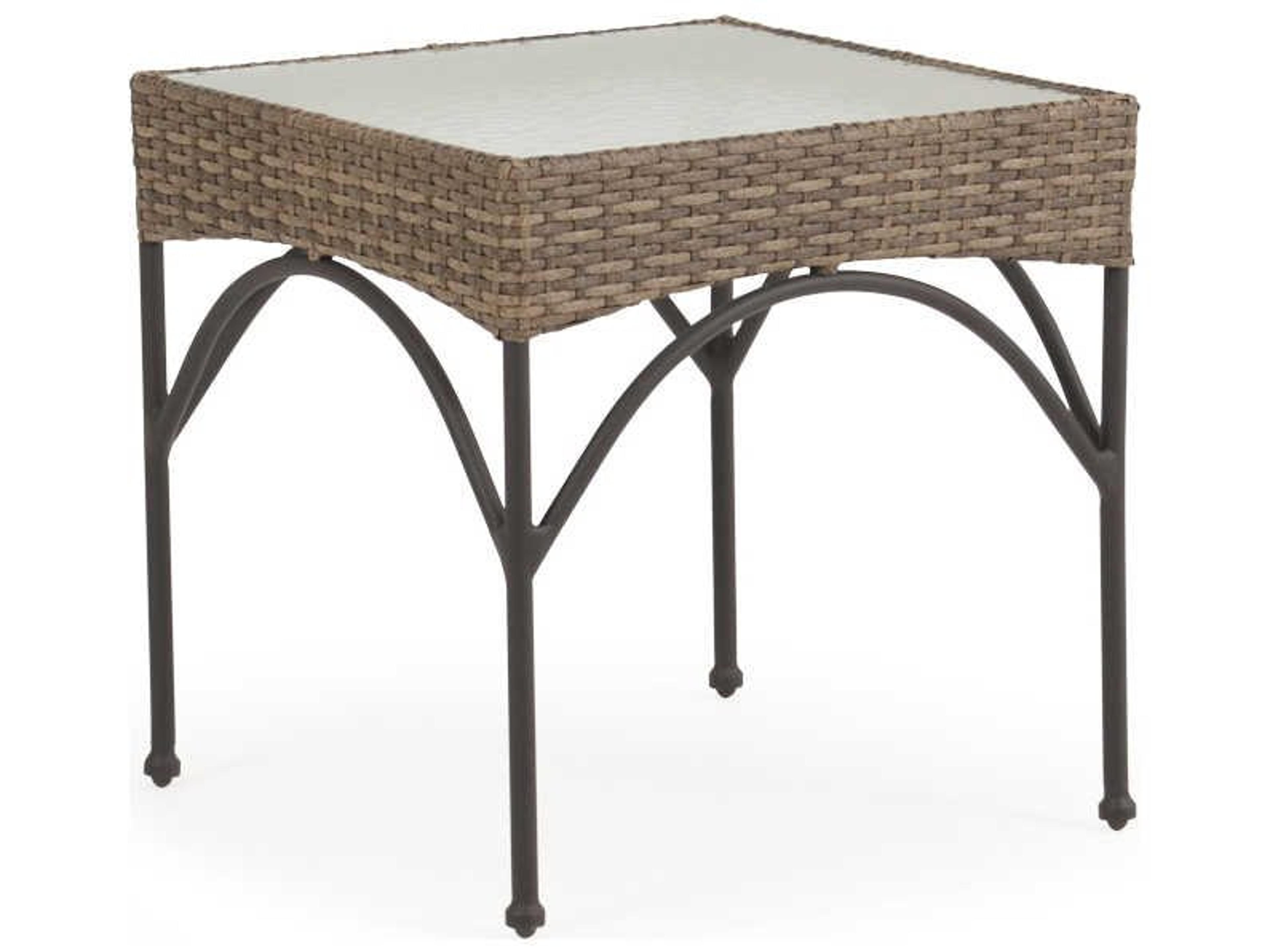 Watermark Living Augusta Wicker Square Stone Top Patio End Table