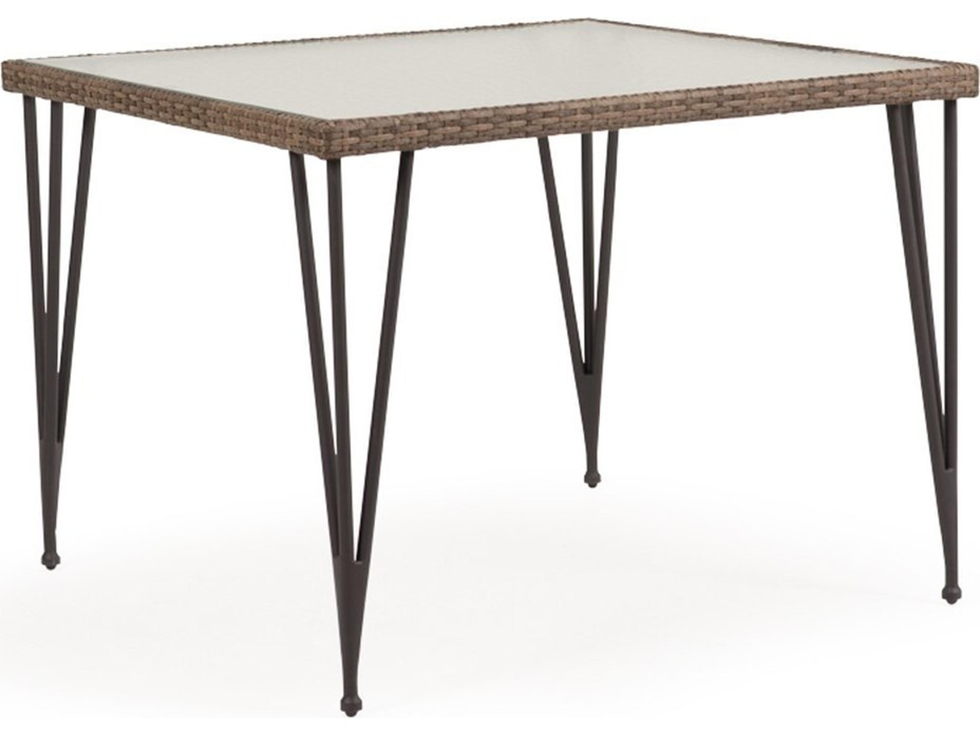Watermark Living Augusta Wicker Square Stone Top Patio Dining Table