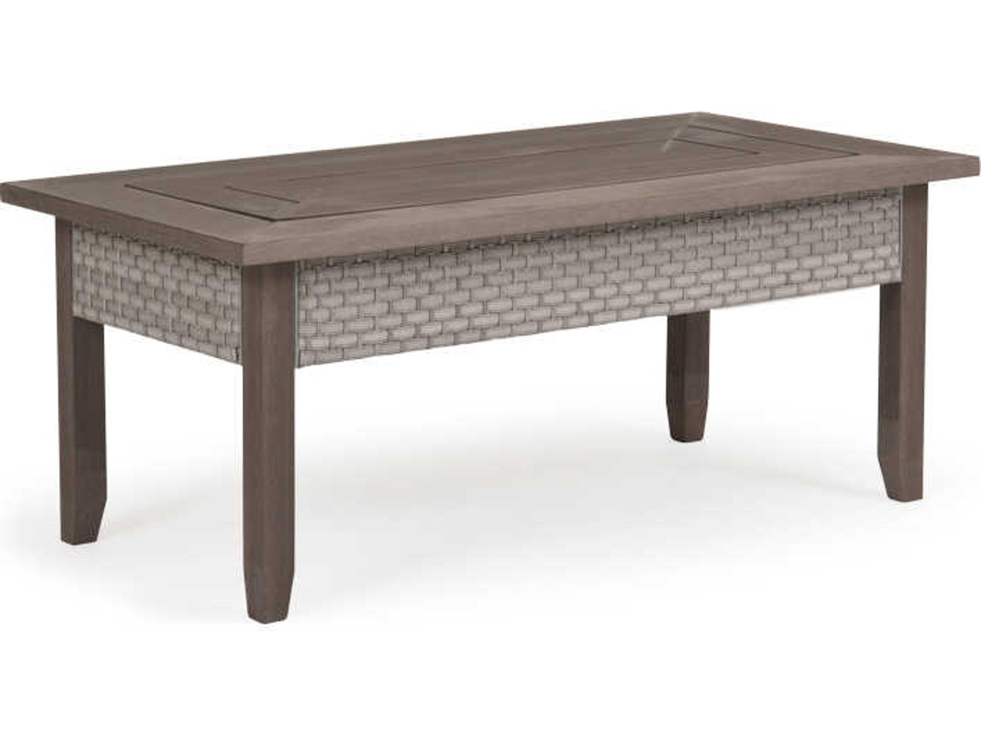 Watermark Living Adair Wicker Rectangular PoliSoul Top Outdoor Coffee Table