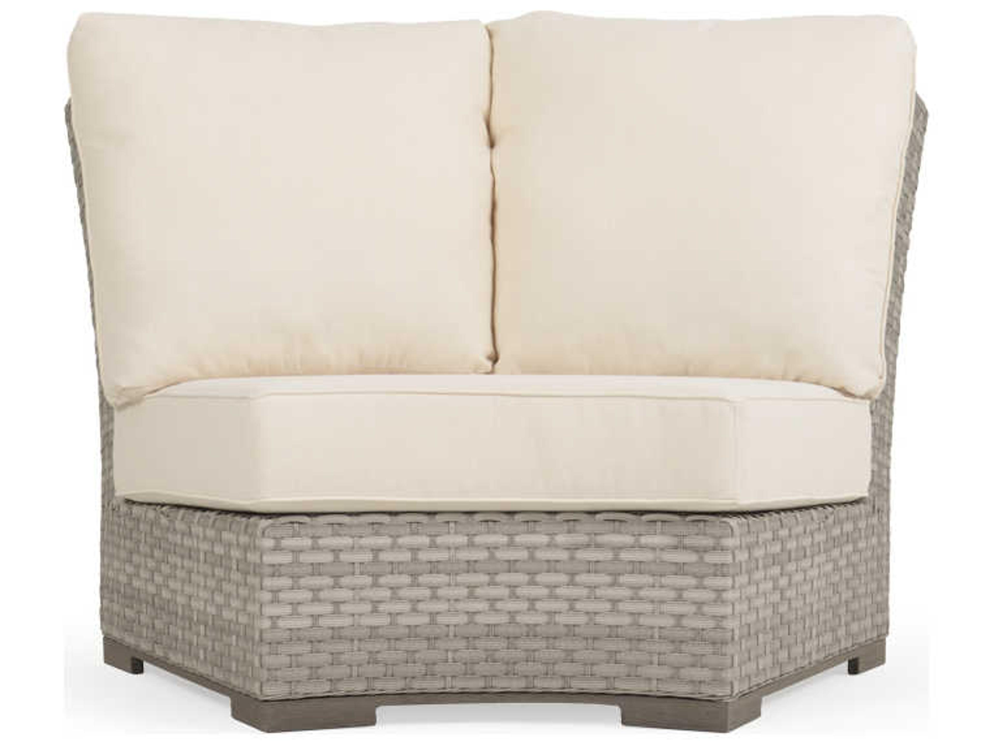 Quick Ship Adair Wicker 45 Degree Curved Outdoor Patio Lounge Chair