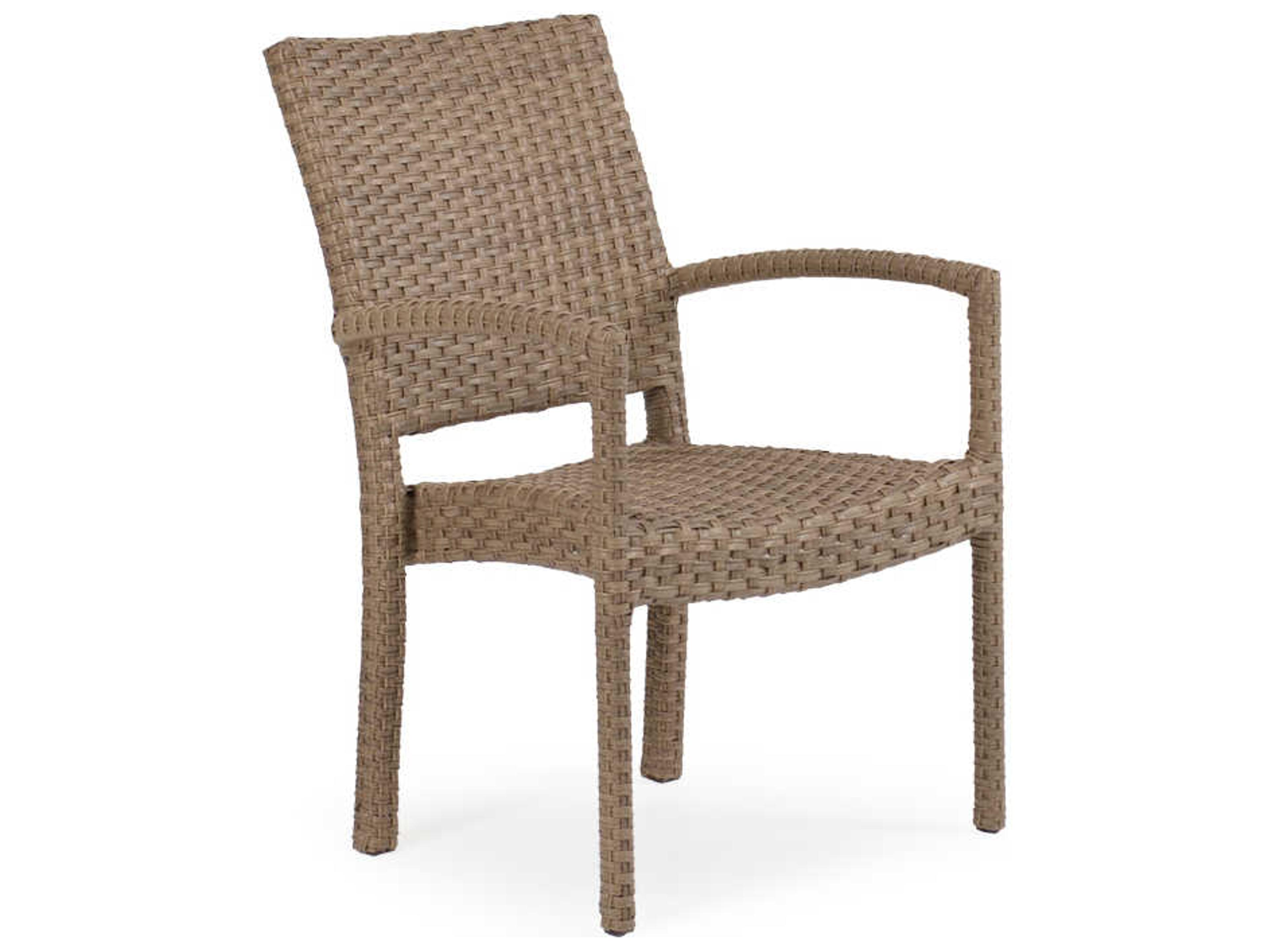 Watermark Living Quick Ship Seaside Wicker Stackable Patio Dining Arm Chair