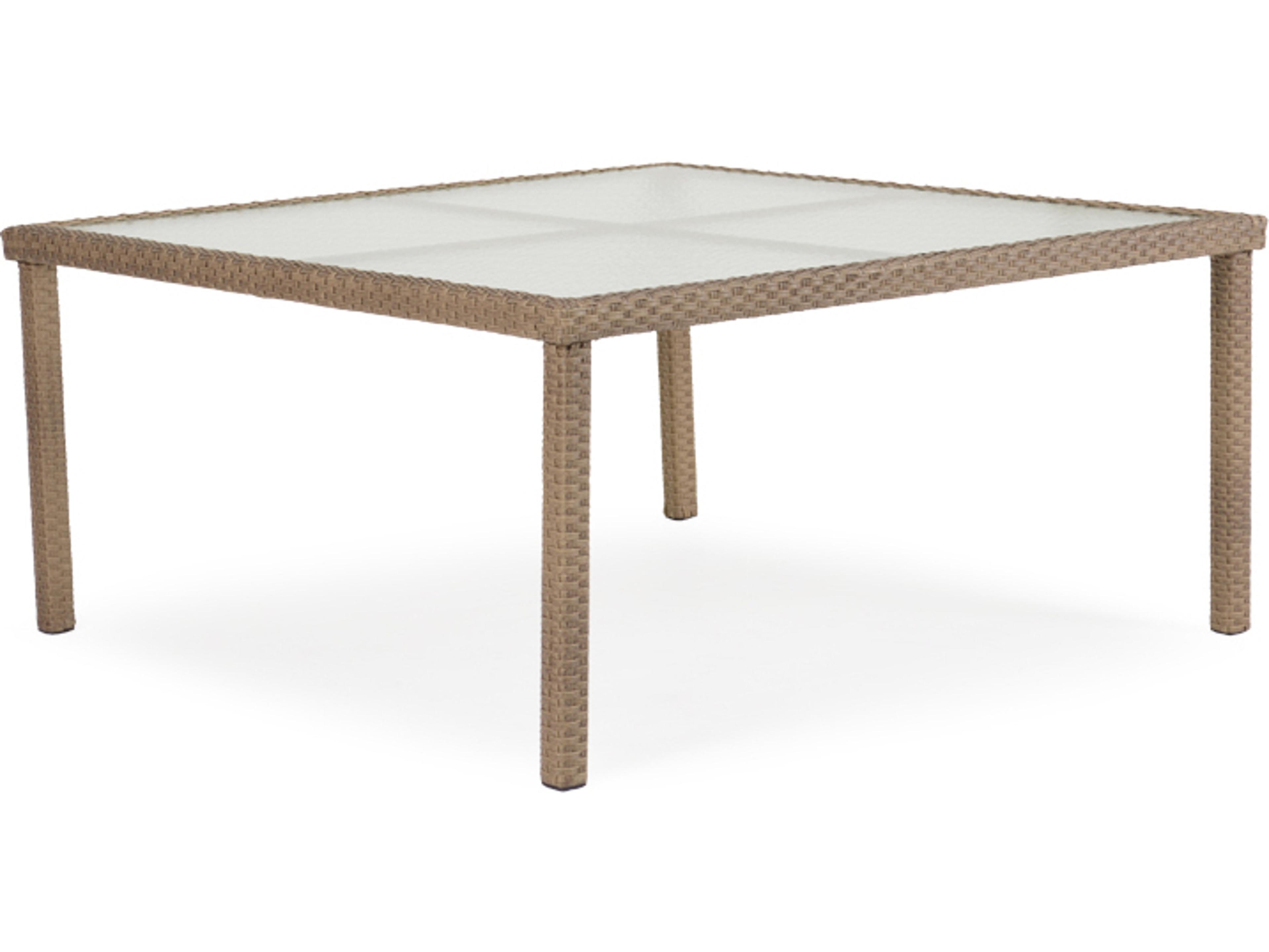 Watermark Living Seaside Wicker Square Glass Top Patio Dining Table
