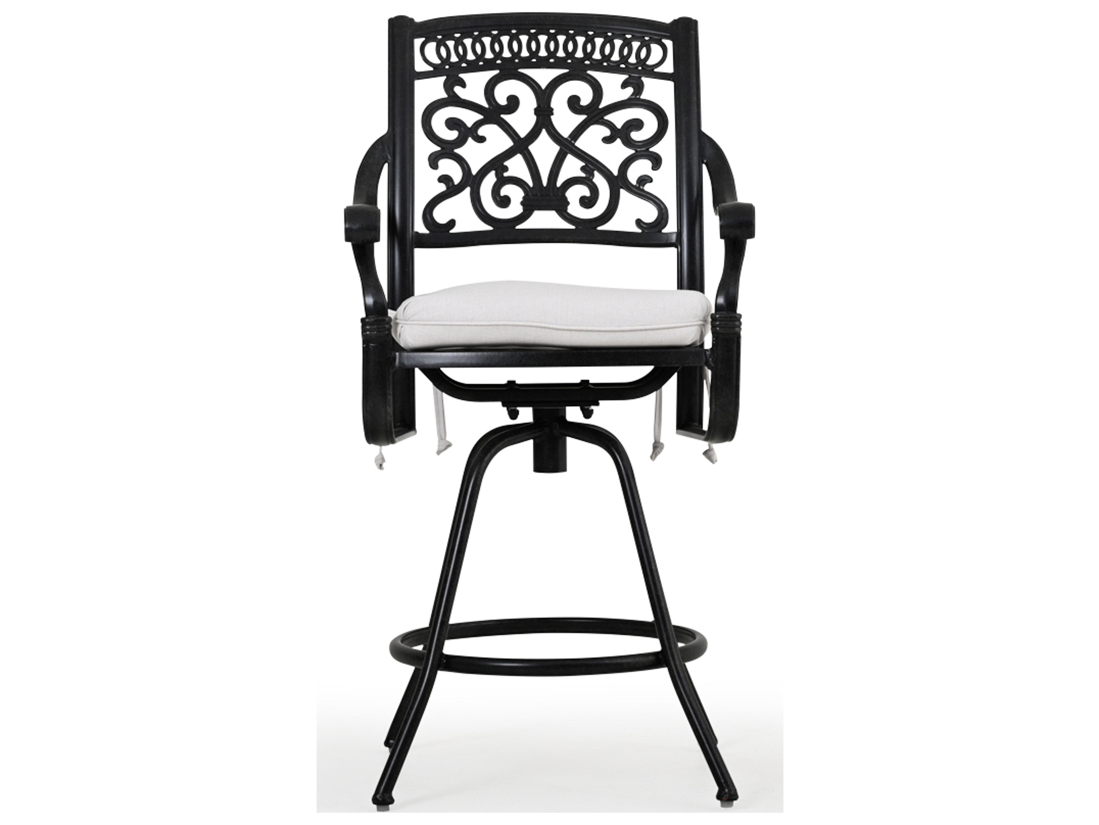 Watermark Living Dauphine Cast Aluminum Swivel Bar Height Stool