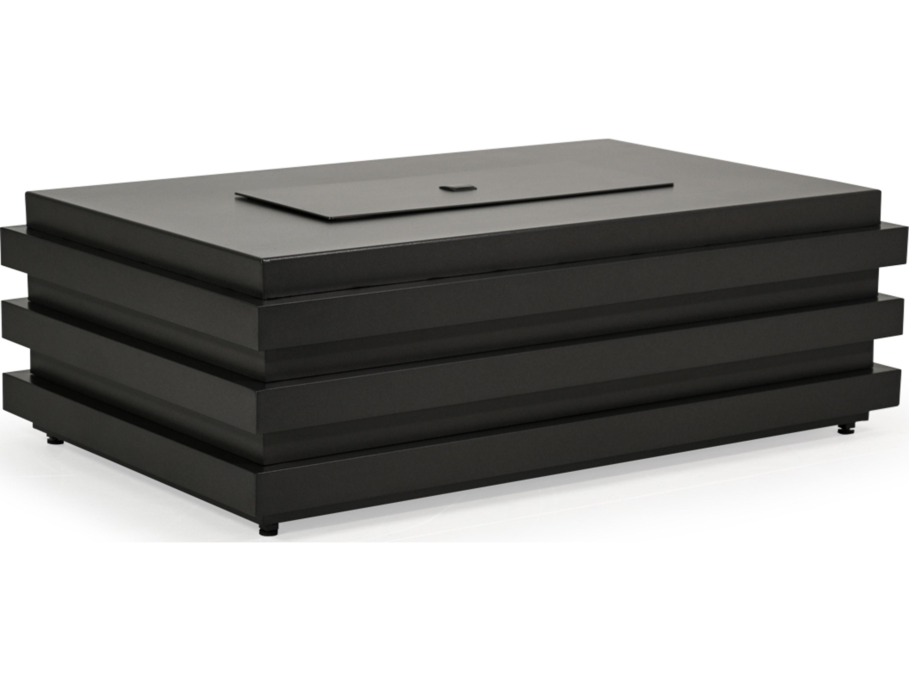 Watermark Living Covina Aluminum Rectangular Outdoor Fire Pit Table with Lid