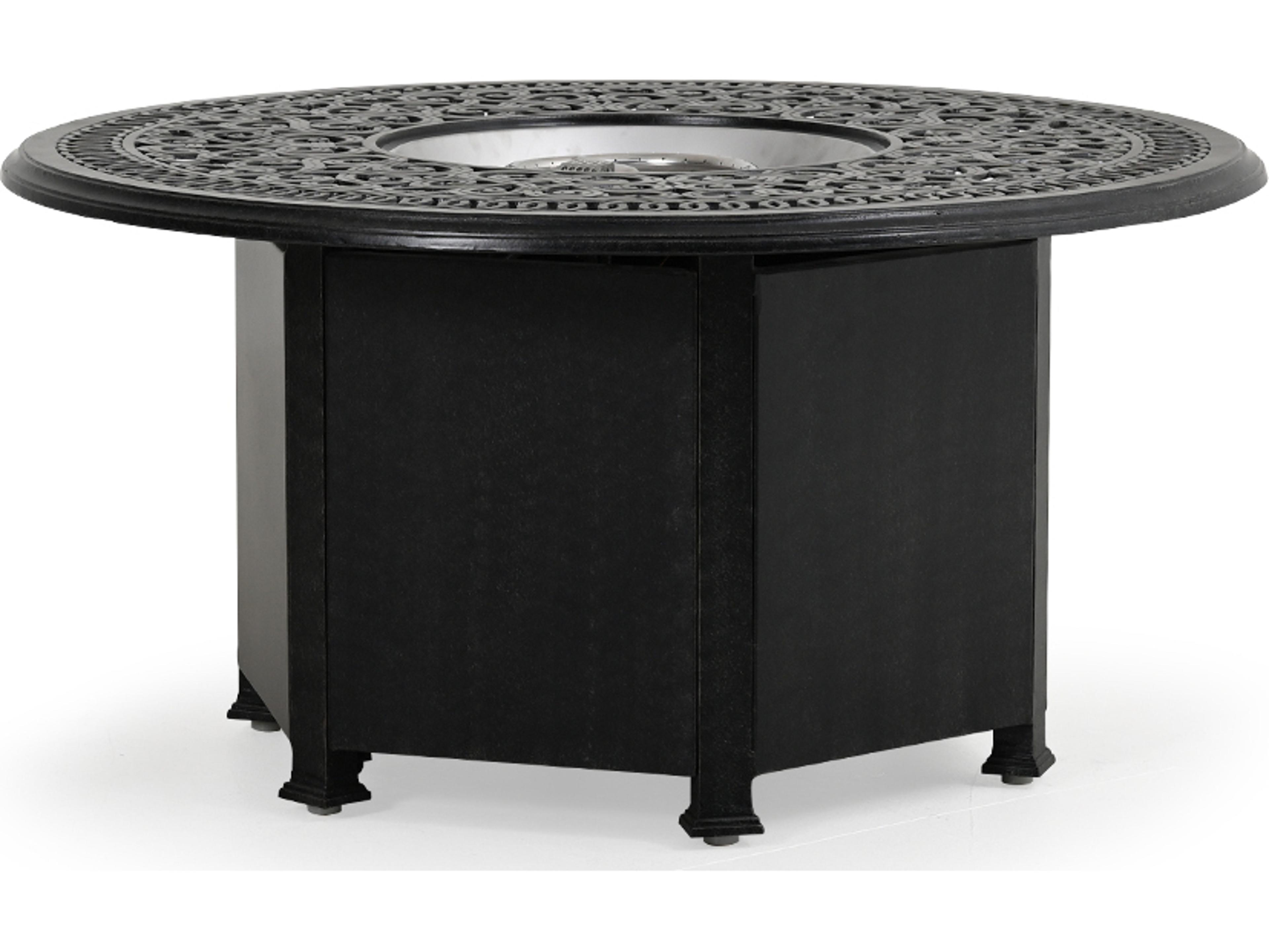 Watermark Living Dauphine Cast Aluminum Round Outdoor Patio Fire Pit Table
