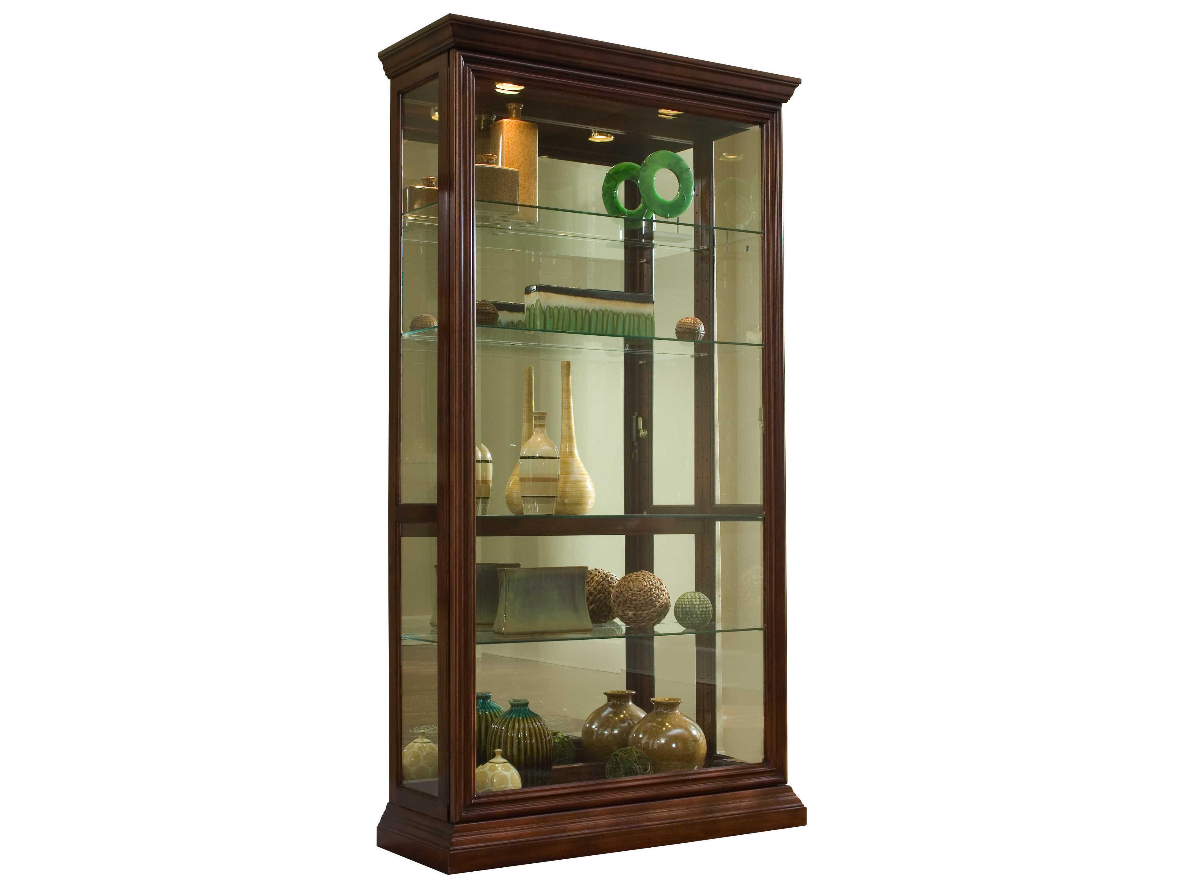 Pulaski Hardwood Brown Curio Display Cabinet