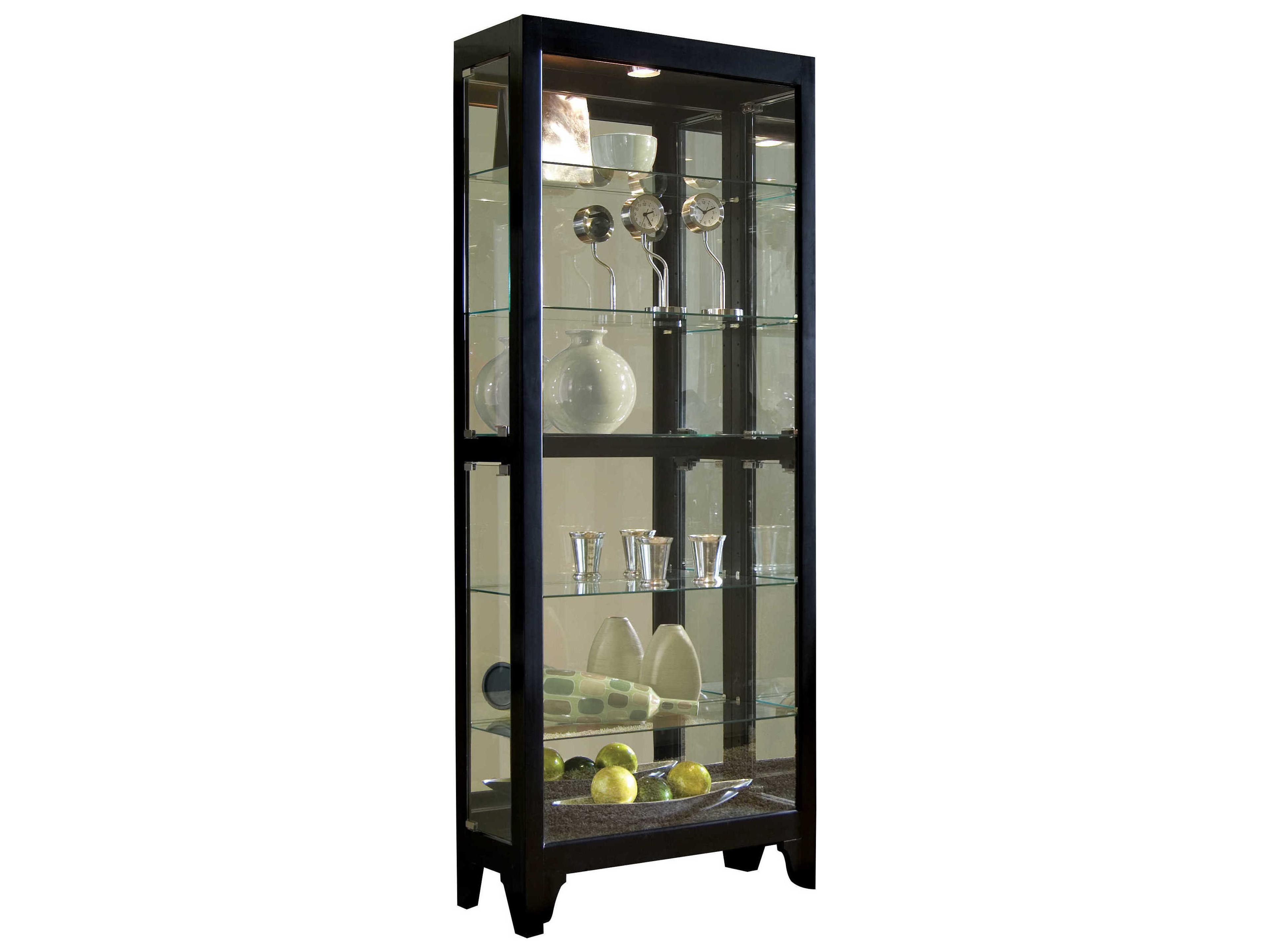 Pulaski Hardwood Onyx Black Curio Display Cabinet