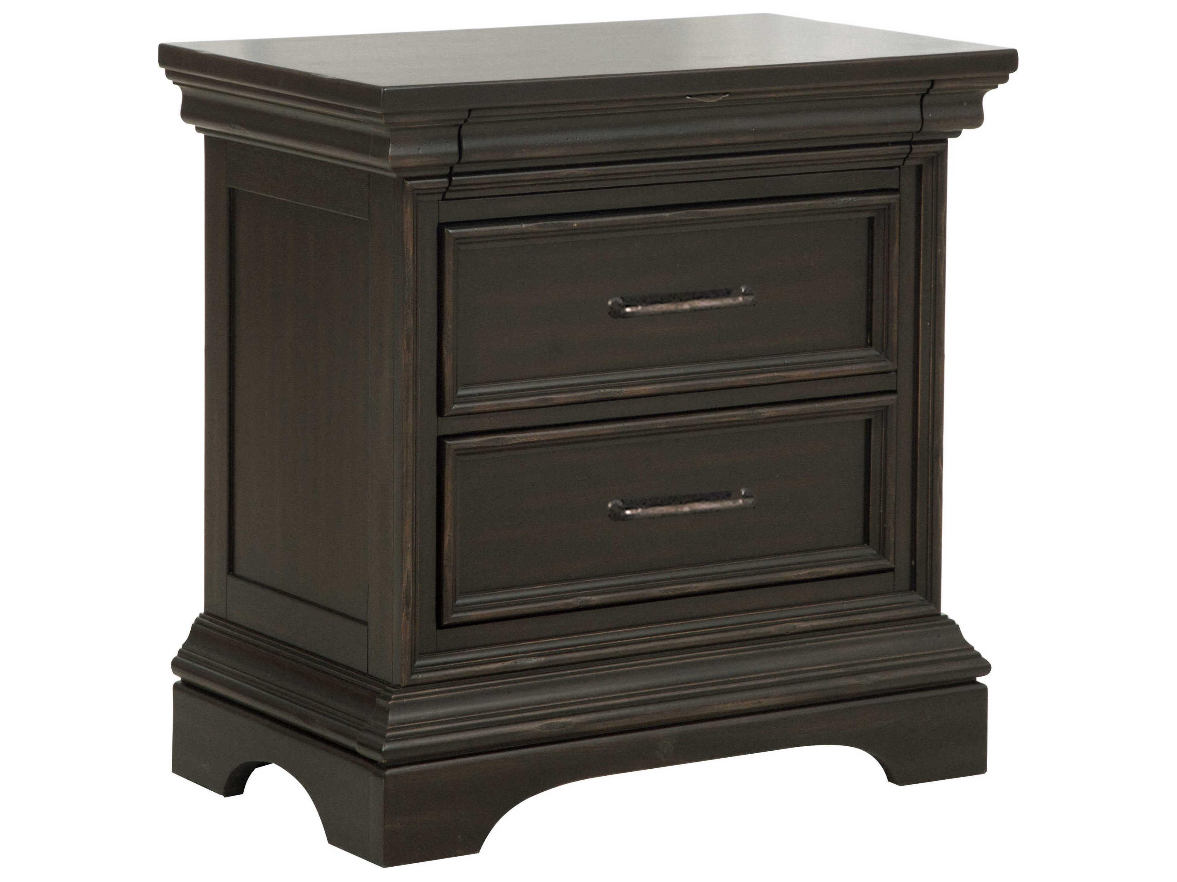 Pulaski Caldwell 2-Drawers Acacia Wood Nightstand