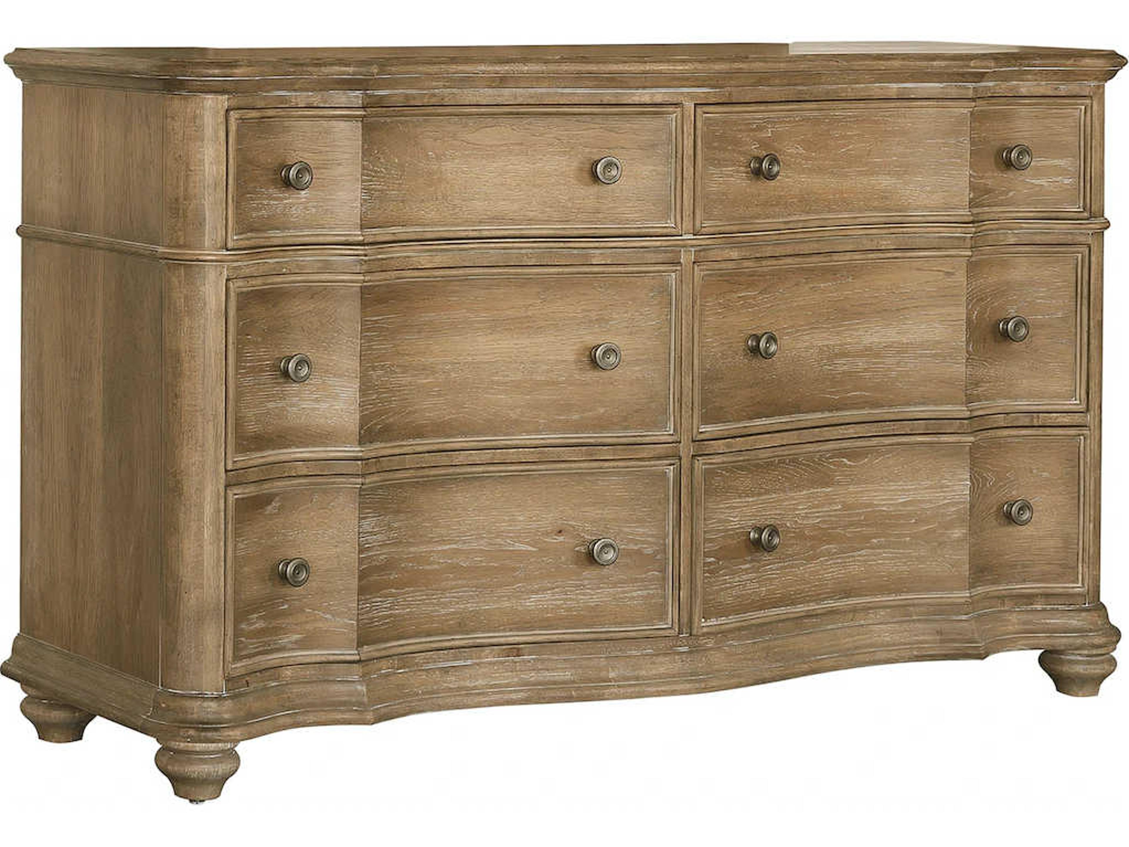 Weston Hills 6-Drawers Brown Hardwood Double Dresser