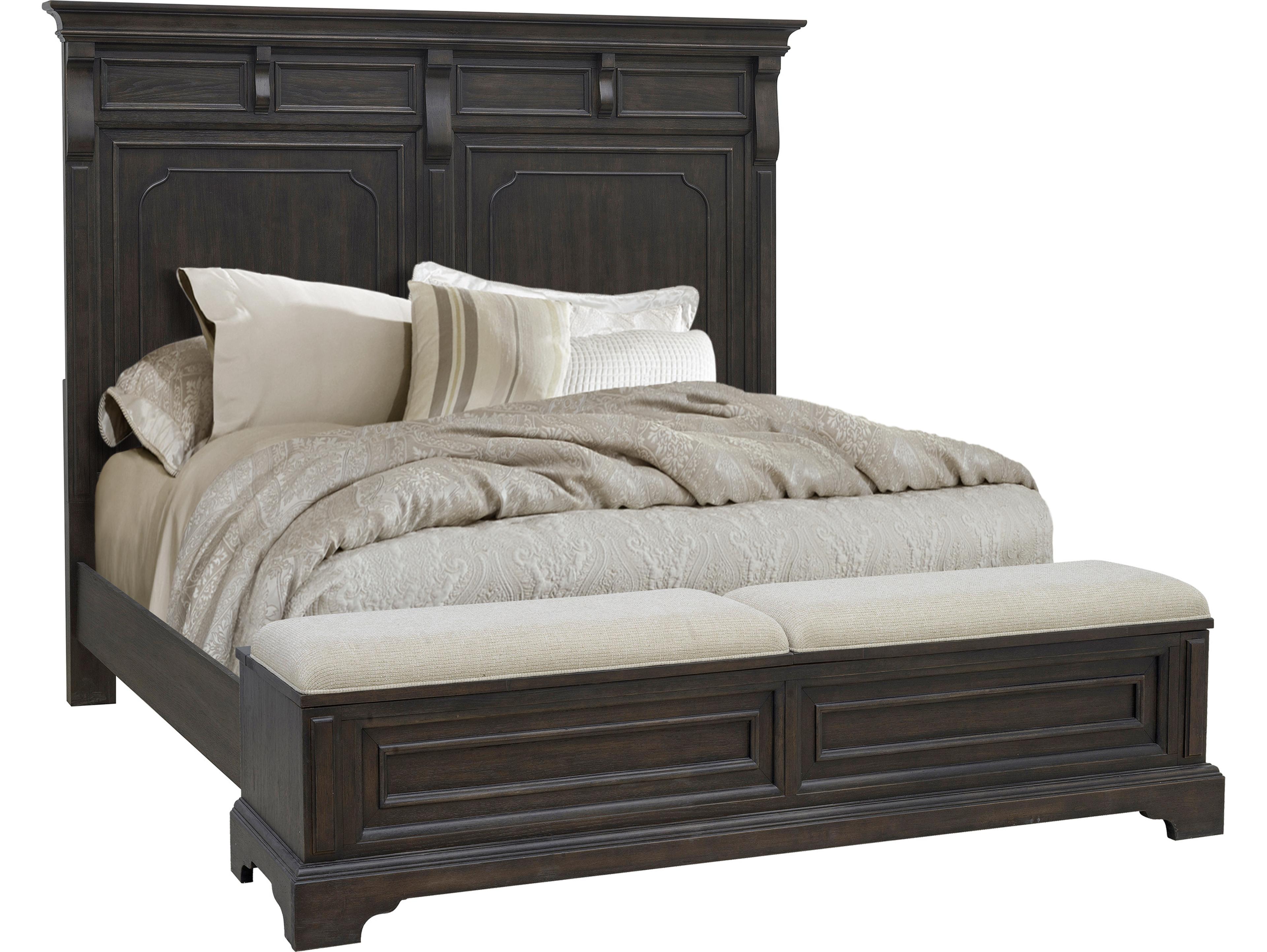 Pulaski Hickory Creek Brown Velvet Wood King Panel Bed