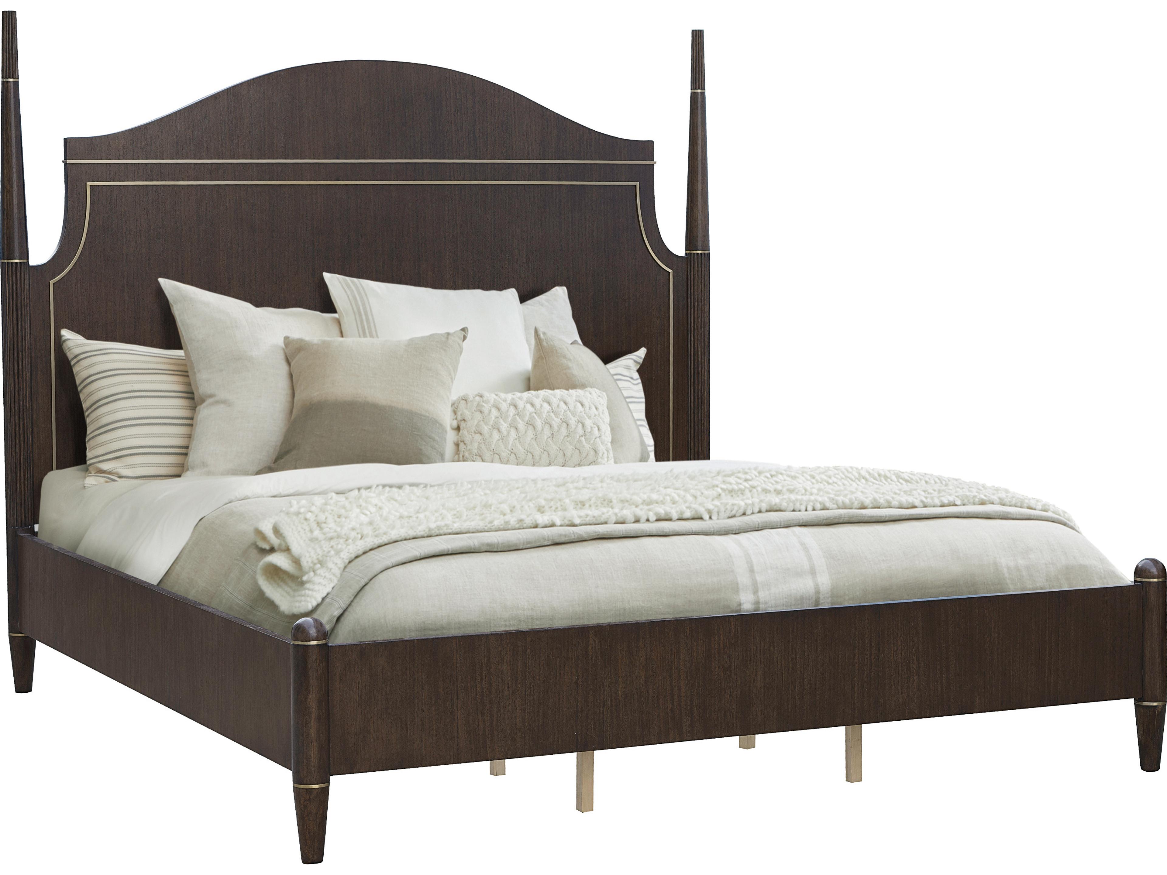 Pulaski Asher Park Piano Brown Rubberwood Wood King Four Poster Bed