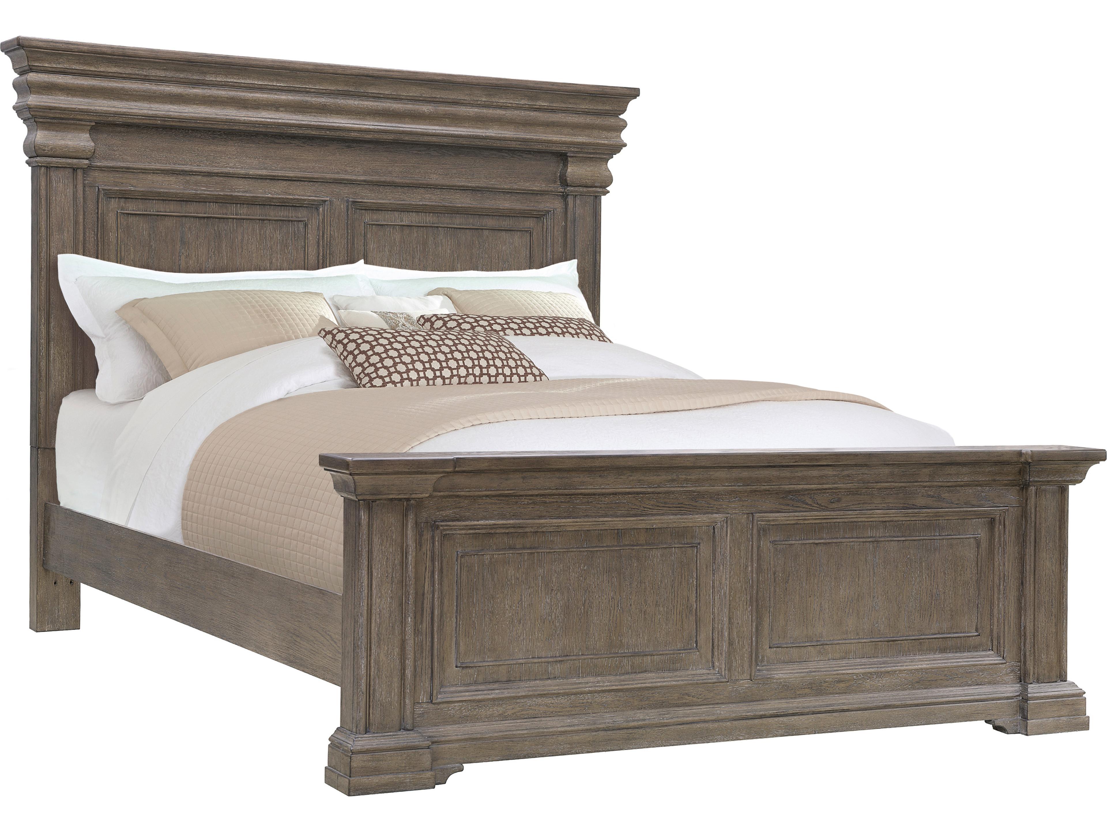 Madison Ridge Brown Natural Bark Rubberwood Wood King Panel Bed