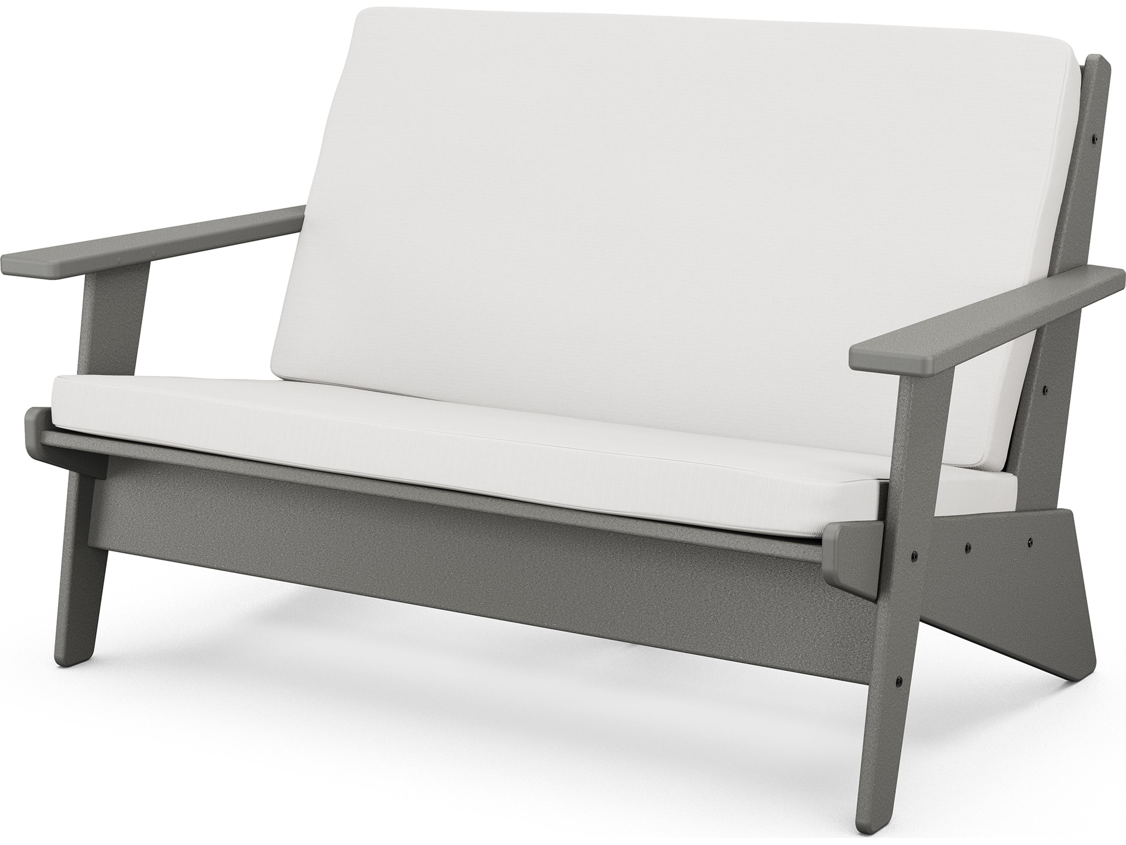 POLYWOOD® Riviera Modern Recycled Plastic Outdoor Patio Loveseat