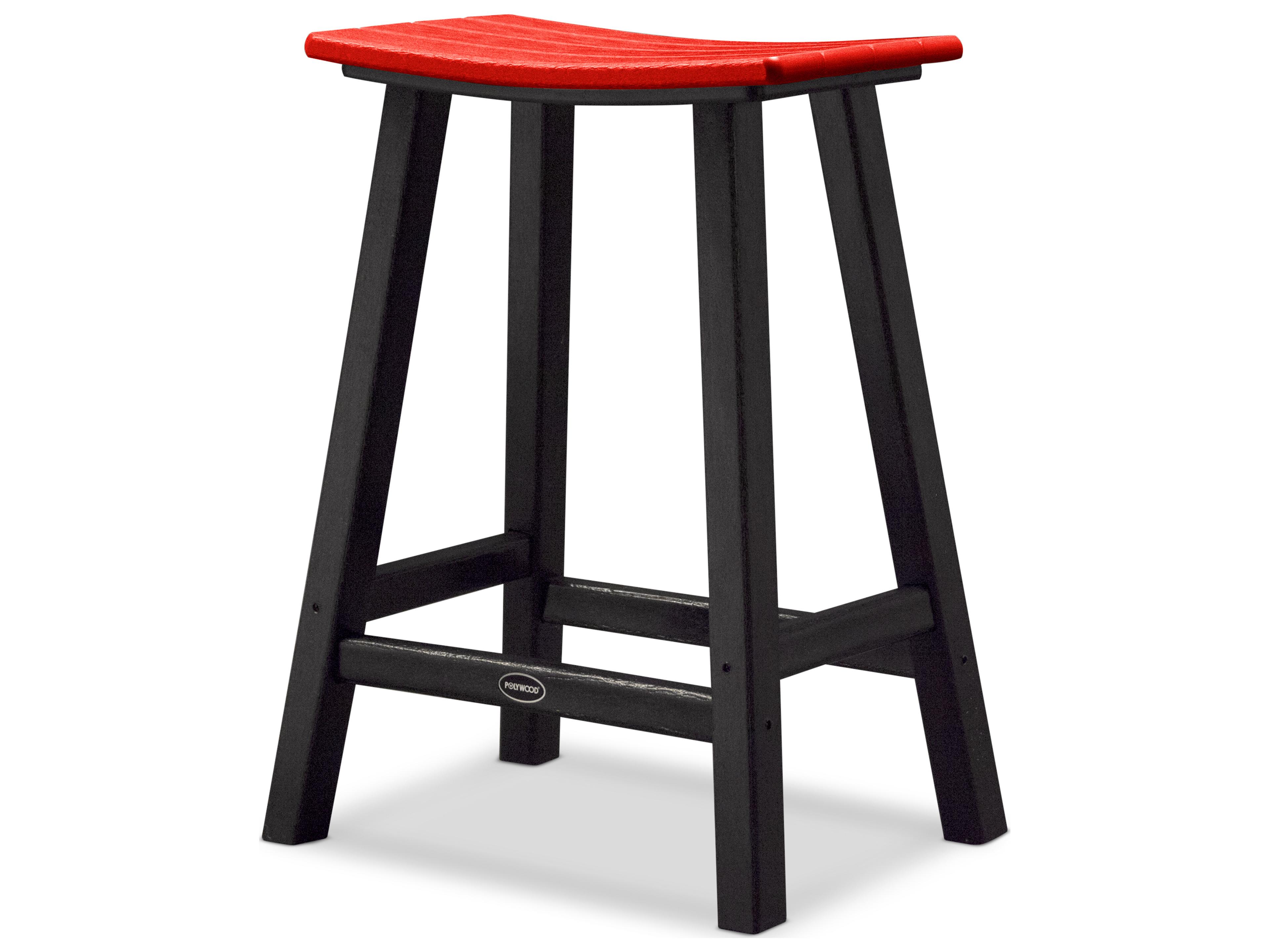 POLYWOOD® Contempo Recycled Plastic Saddle Bar Stool